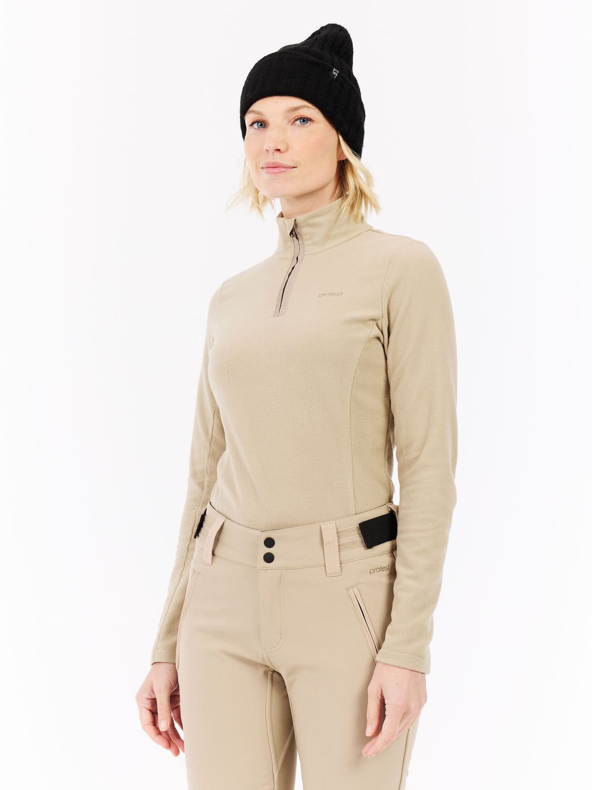 PROTEST PRTRemutez 1/4 Zip Active Top | BambooBeige
