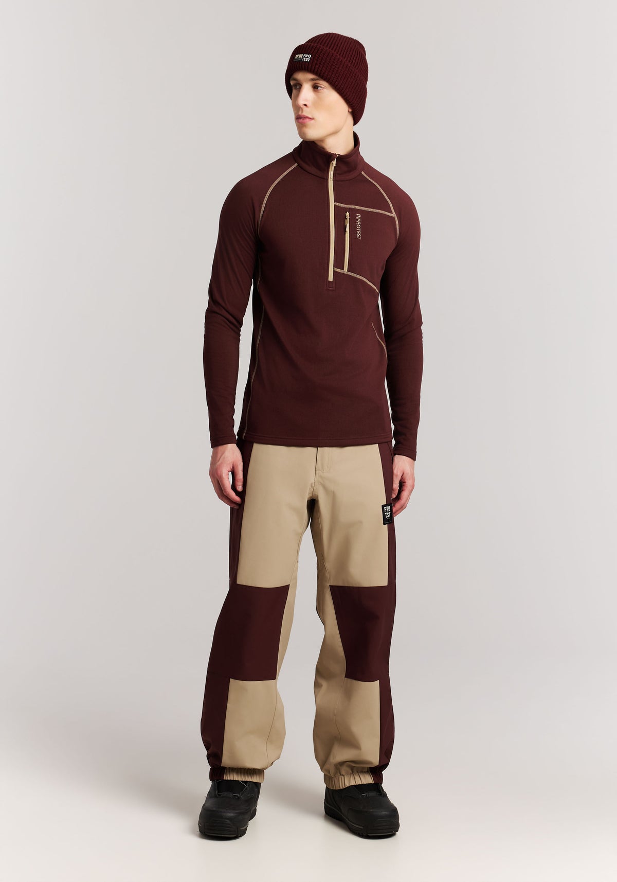 PROTEST PRTRekody Midlayers 1/4 Zip | Pecan Red