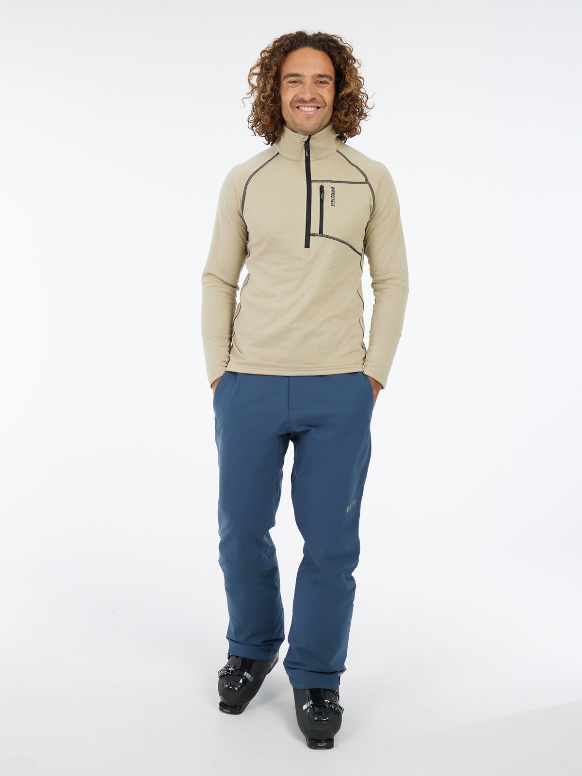 PROTEST PRTRekody 1/4 Zip Active Top | BambooBeige