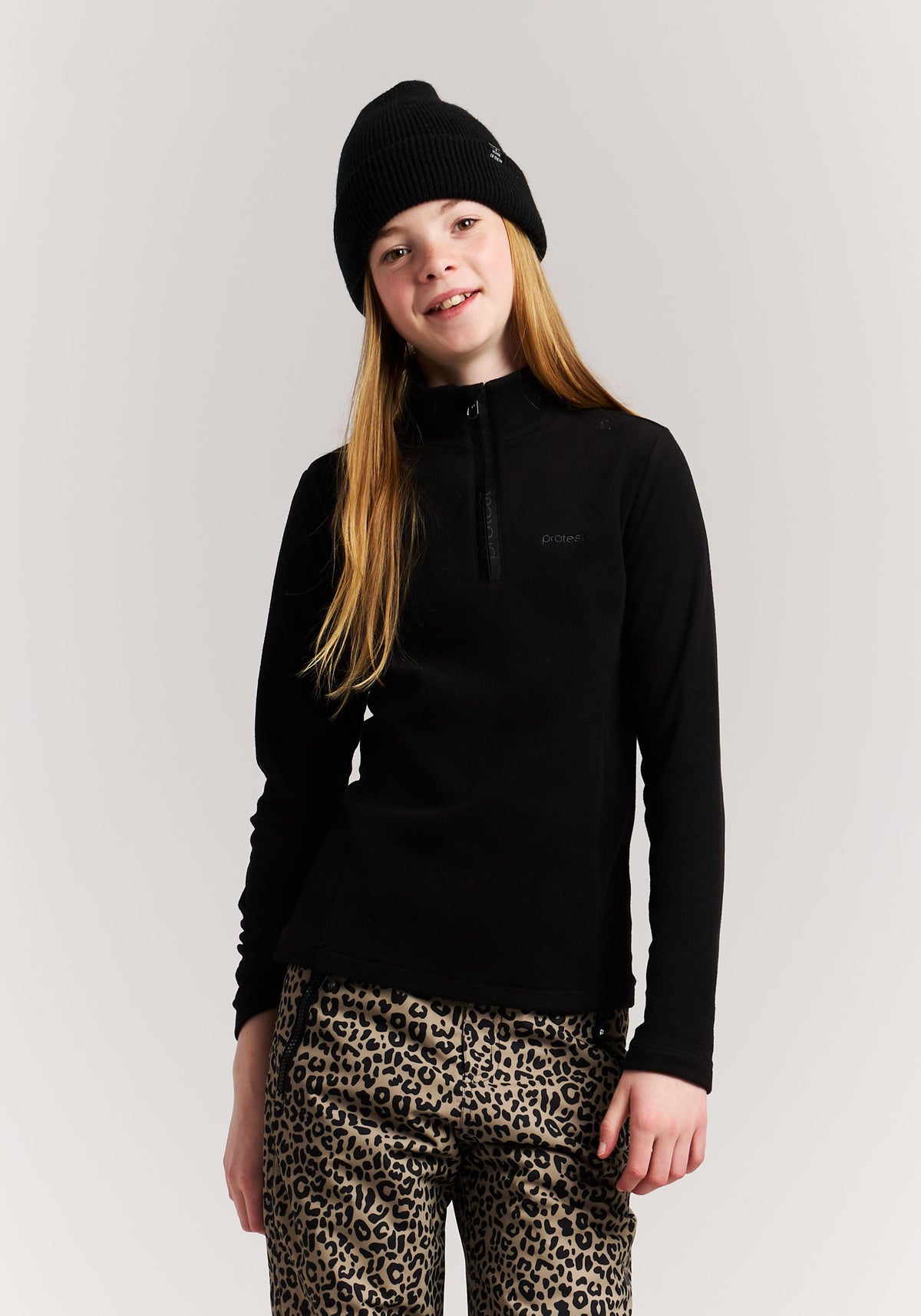 PROTEST Remutey JR Midlayers 1/4 Zip | True Black