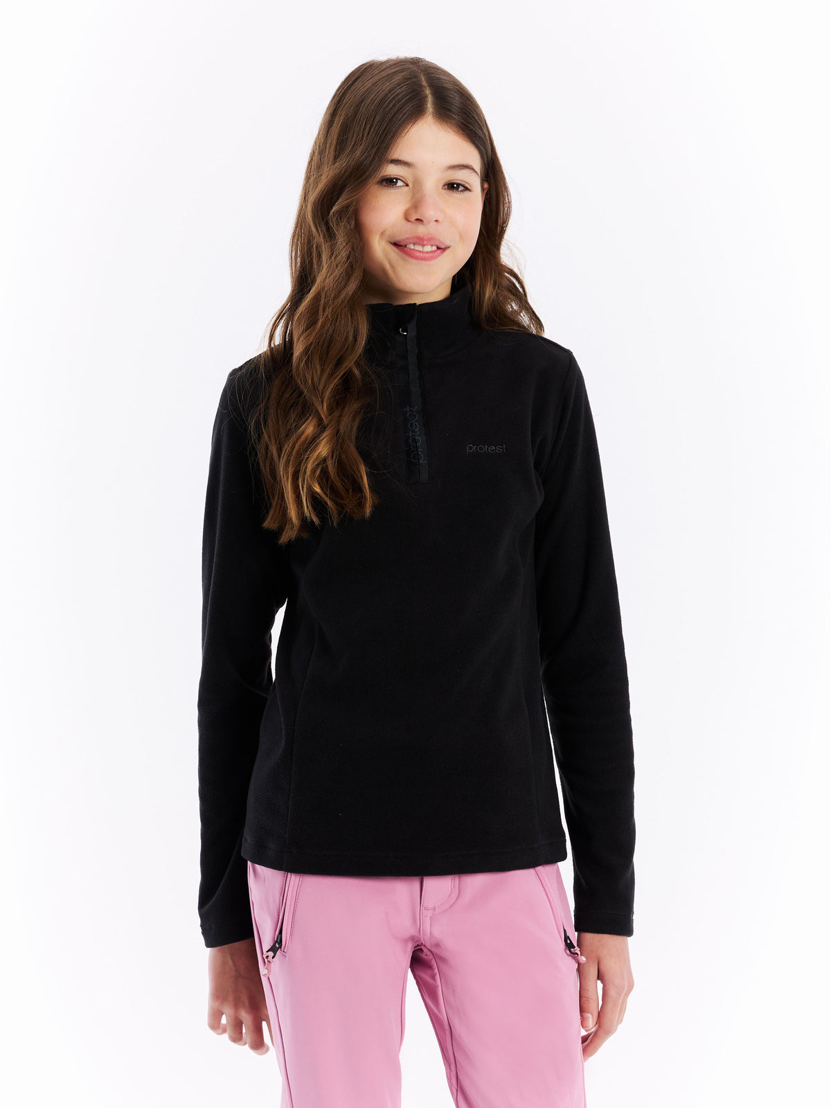 PROTEST Remutey JR 1/4 Zip Active Top | True Black
