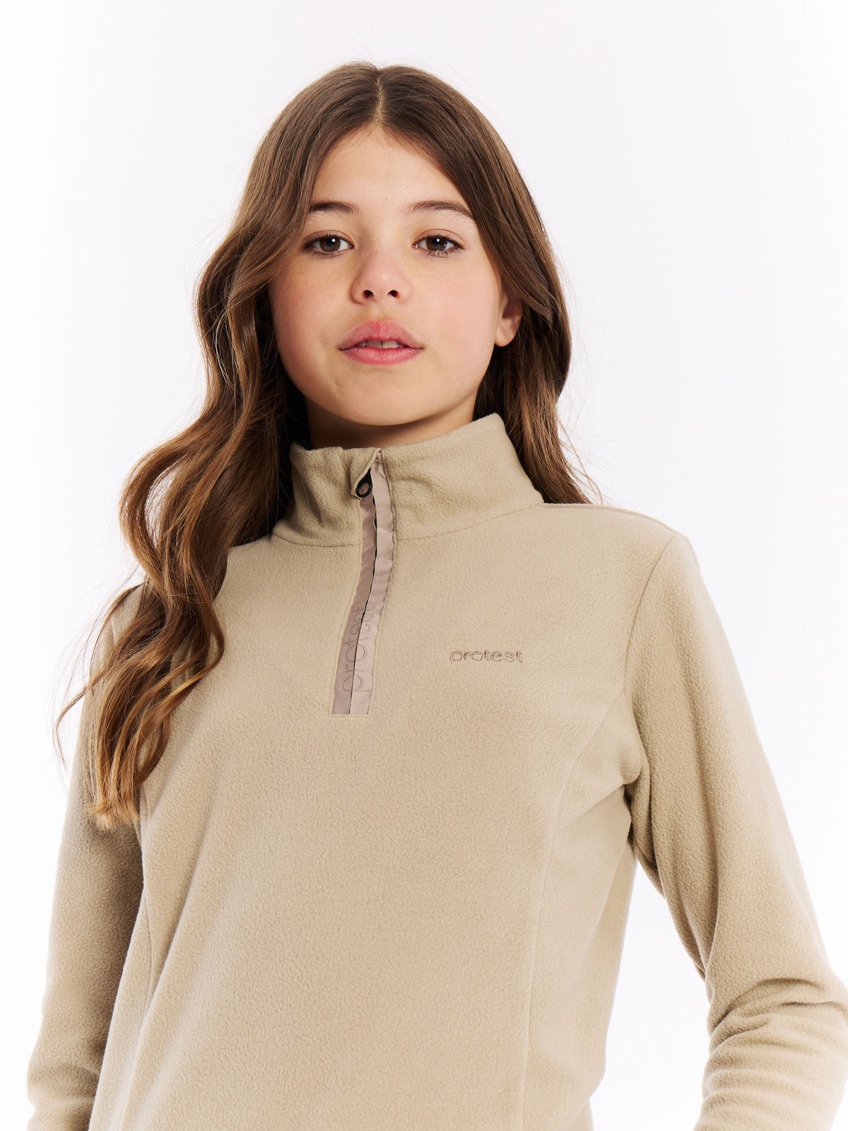 PROTEST Remutey JR Midlayers 1/4 Zip | BambooBeige