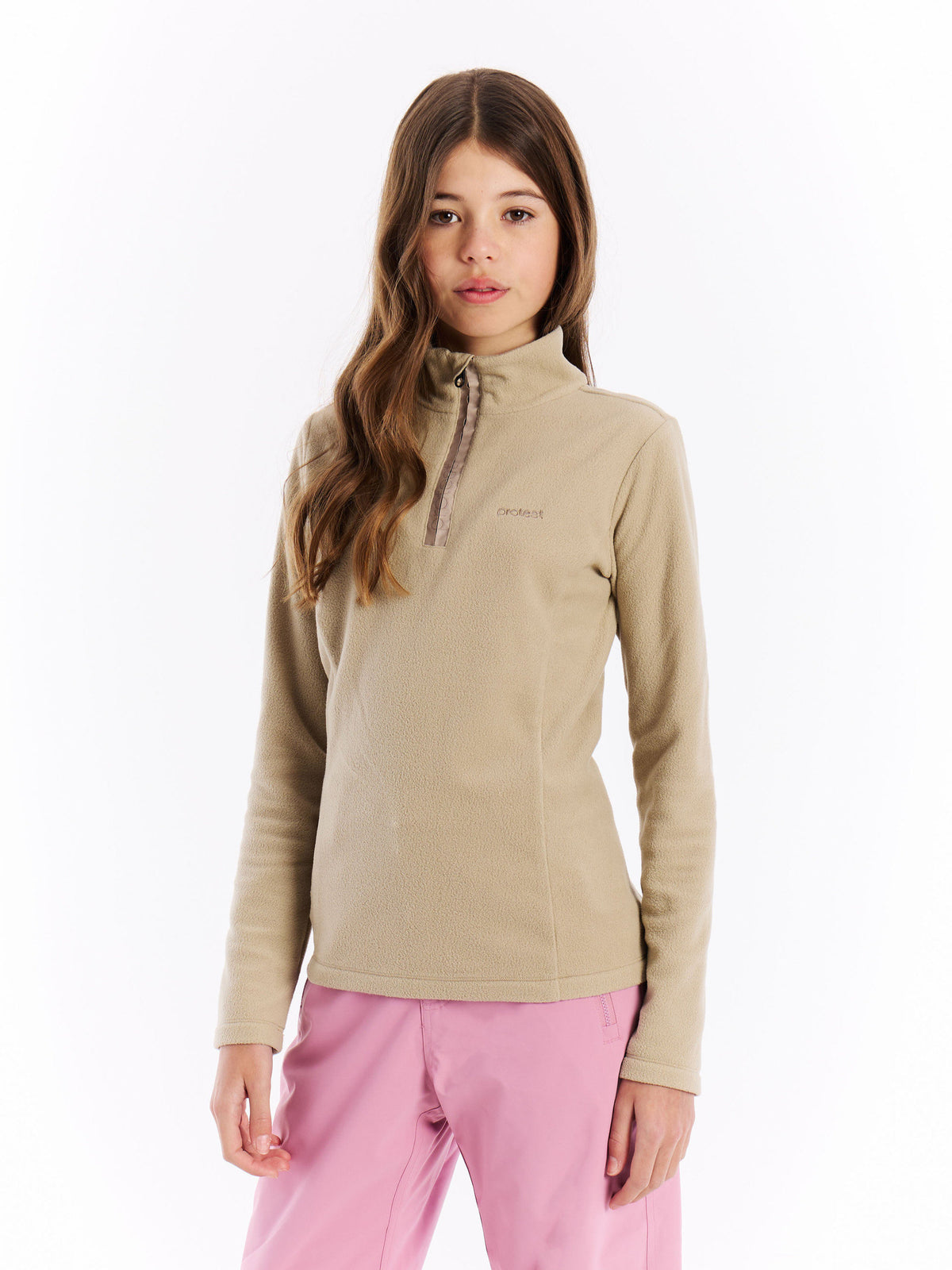PROTEST Remutey JR Midlayers 1/4 Zip | BambooBeige