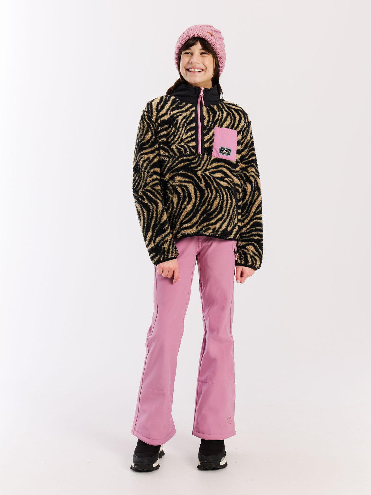 PROTEST PRTDenica JR 1/4 Zip Active Top | BambooBeige