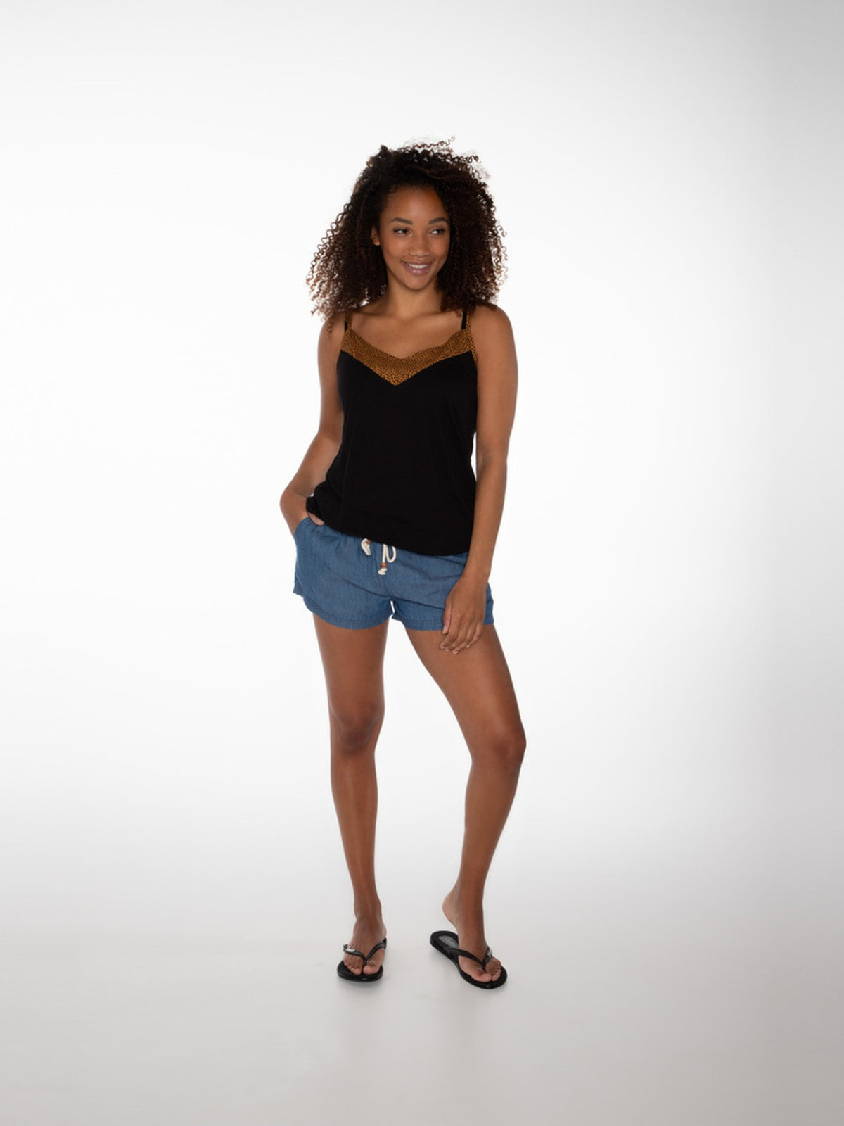 PROTEST REFLECT 21 spaghetti top | True Black