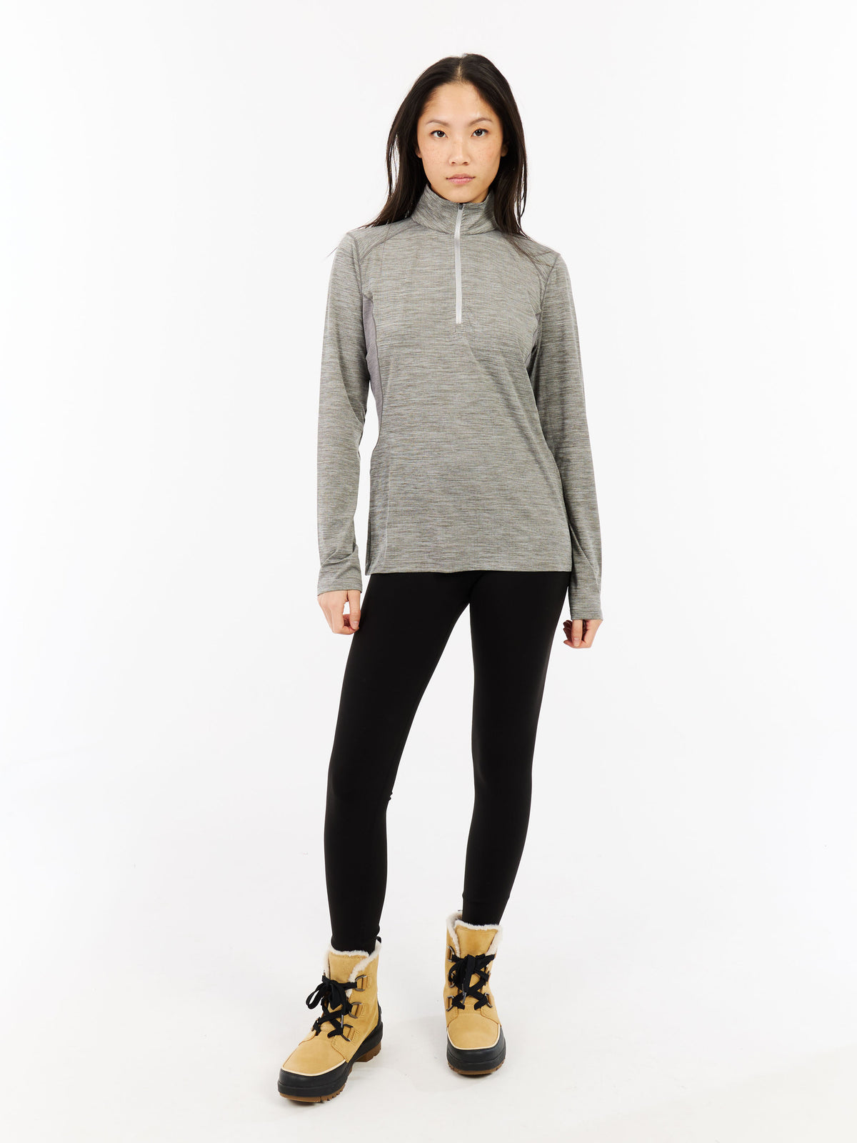 PROTEST PRTSENNA 1/4 Zip Top | Dark Grey Melee