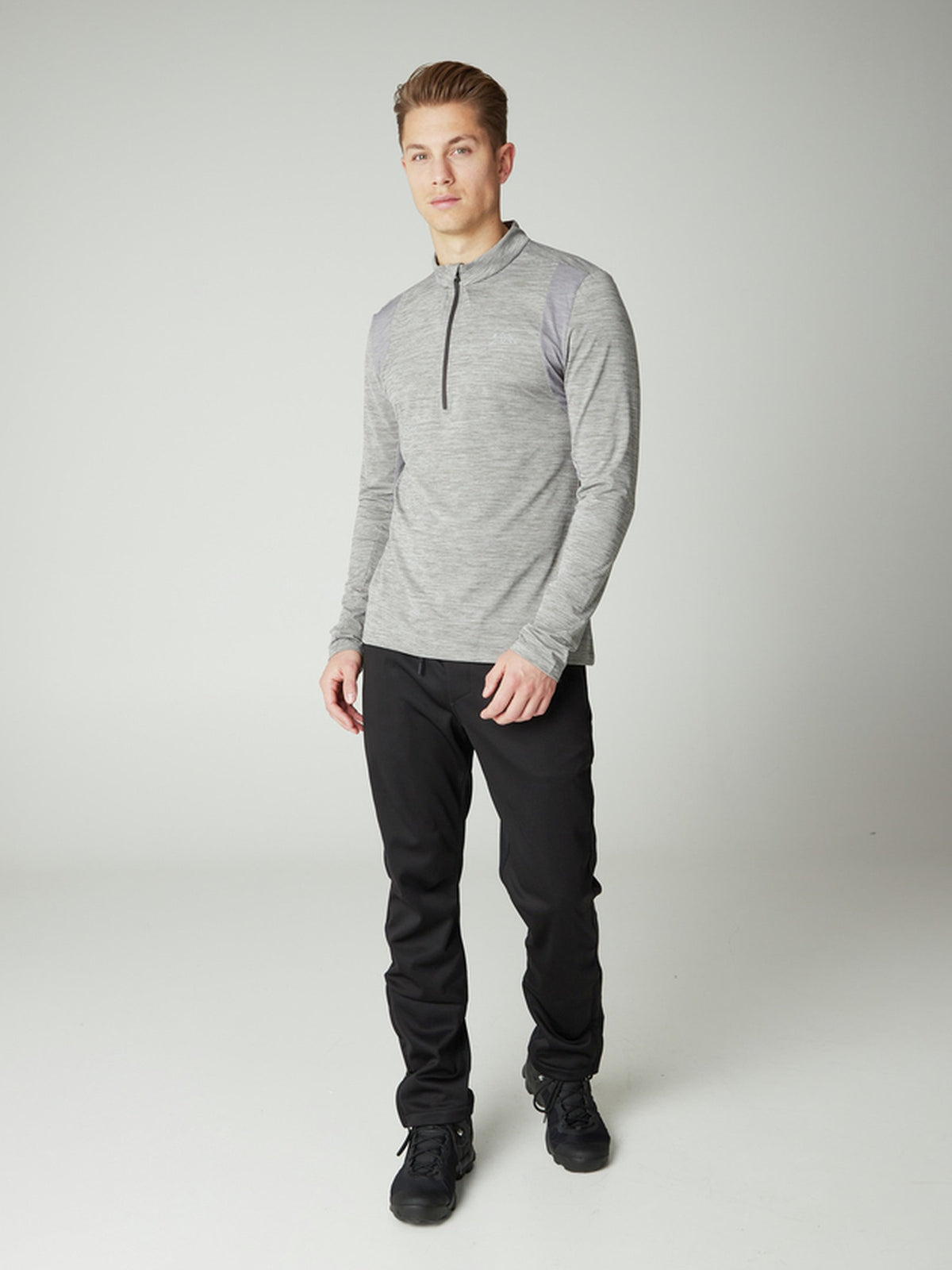 PROTEST PRTSTRAYED 1/4 Zip Top | Dark Grey Melee