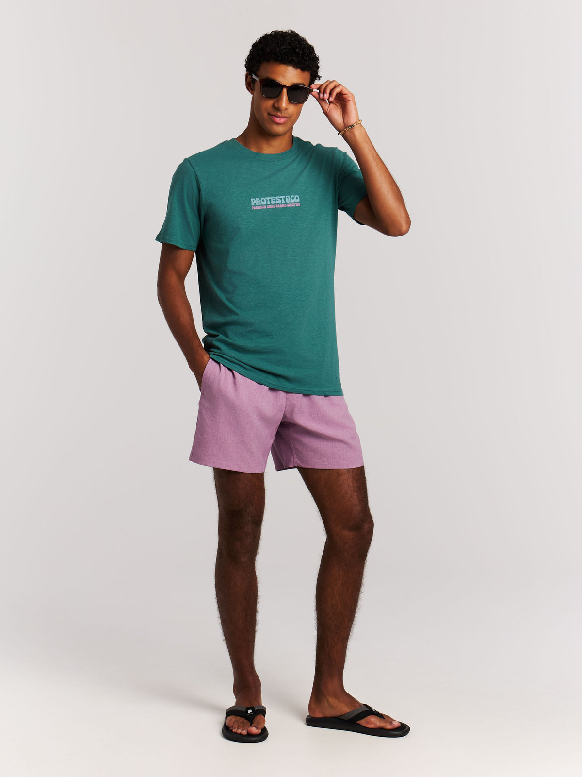 PROTEST Davey Beach Shorts | Plum Mauve