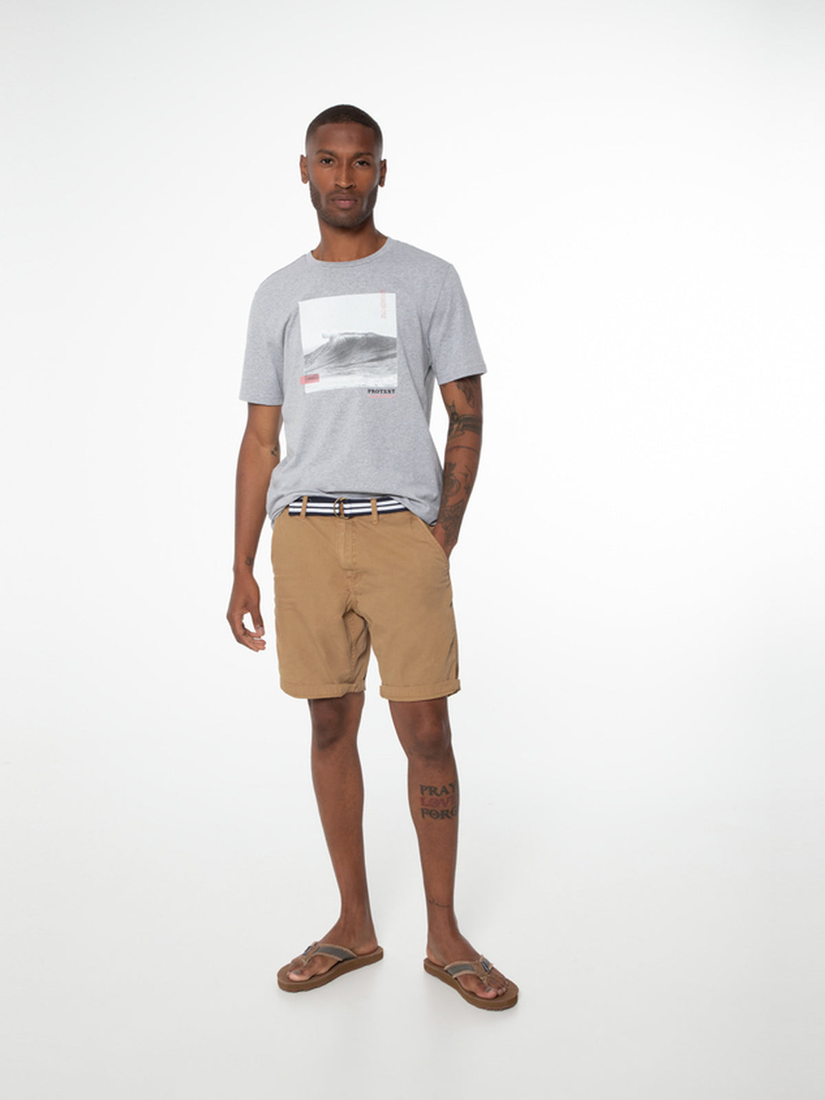 PROTEST FAN shorts | Latte