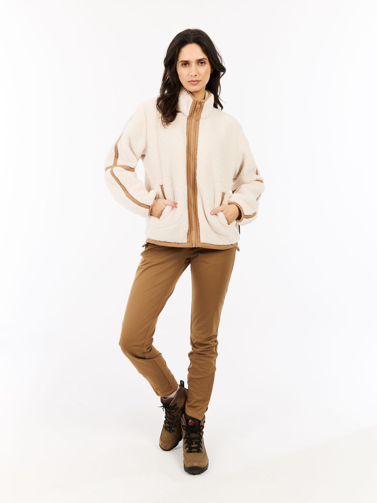 PROTEST PRTRed Outdoor Full Zip Top | Teddy Brown