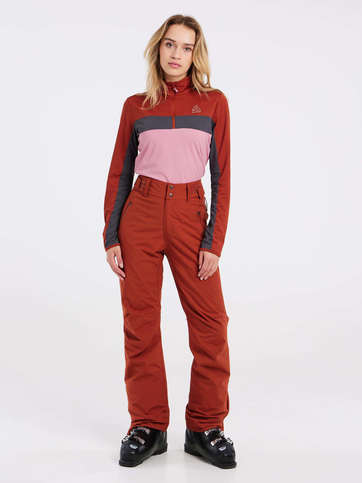 PROTEST PRTNAIADS 1/4 zip top | Uluru Rust