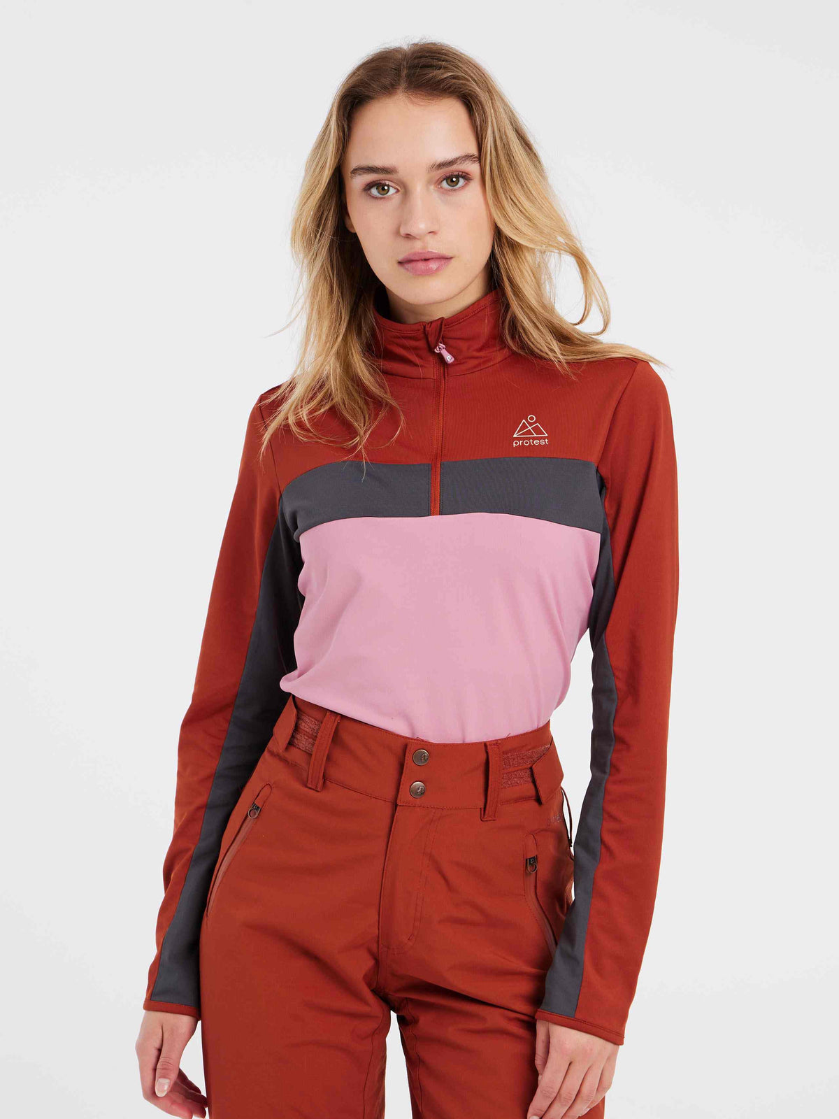 PROTEST PRTNAIADS 1/4 zip top | Uluru Rust