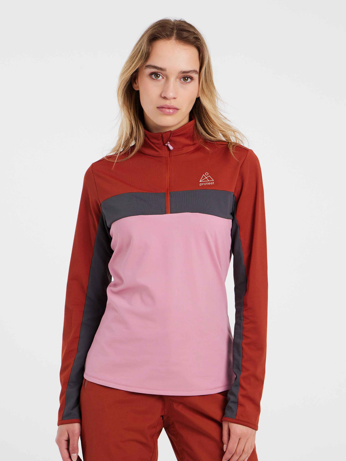 PROTEST PRTNAIADS 1/4 zip top | Uluru Rust