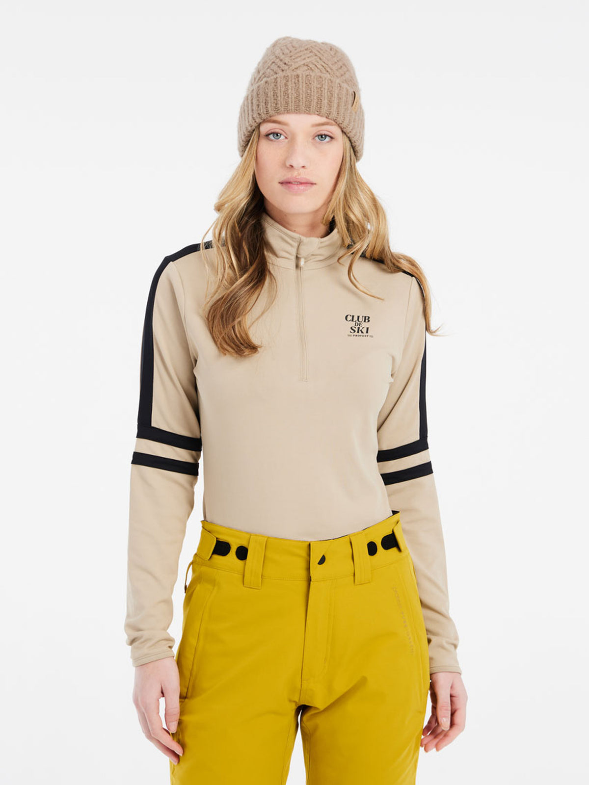 PROTEST PRTPRUE 1/4 zip active to | BambooBeige