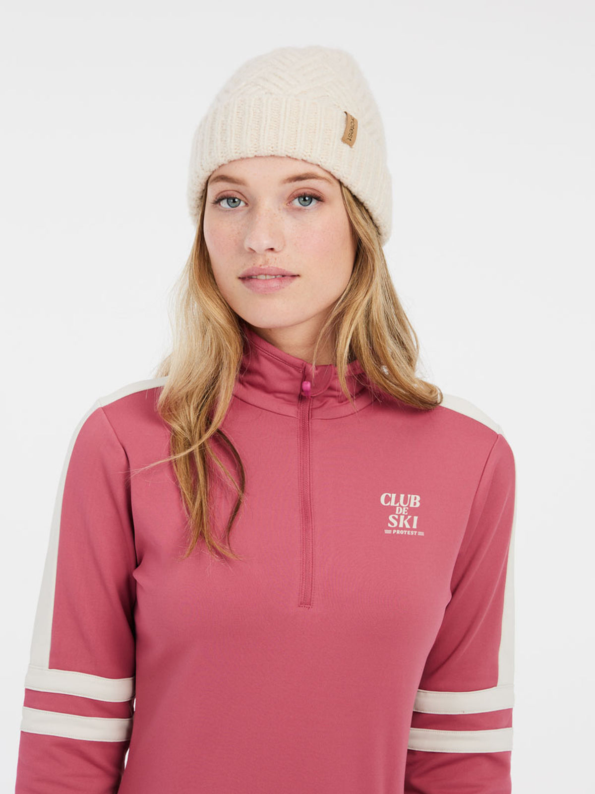 PROTEST PRTPRUE 1/4 zip active to | Rose Dust
