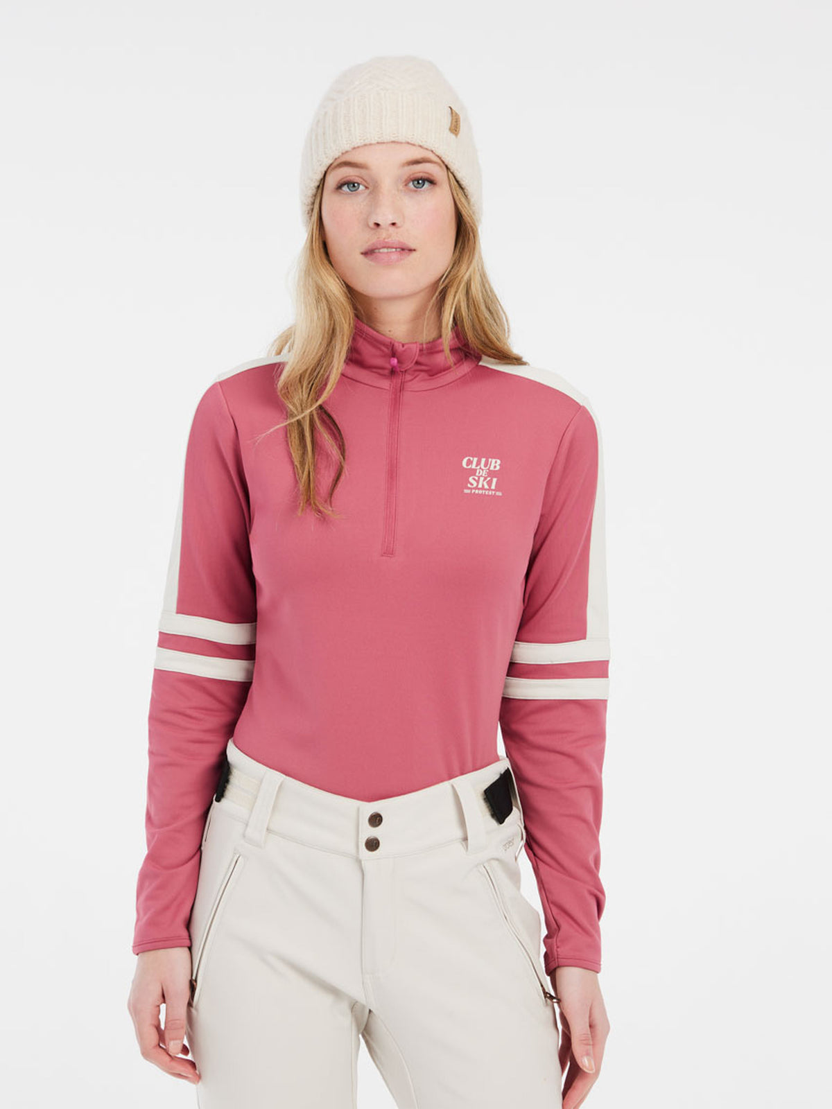 PROTEST PRTPRUE 1/4 zip active to | Rose Dust