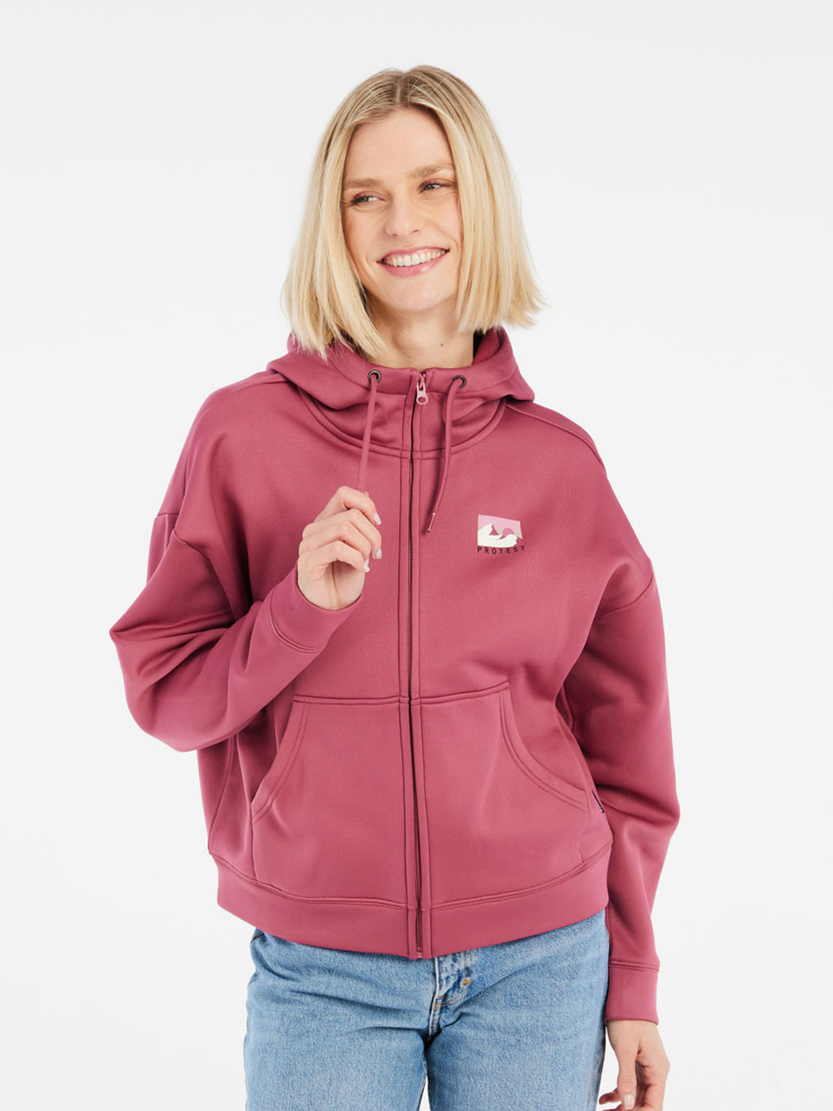 PROTEST PRTTEAM fullziphoody | Rose Dust