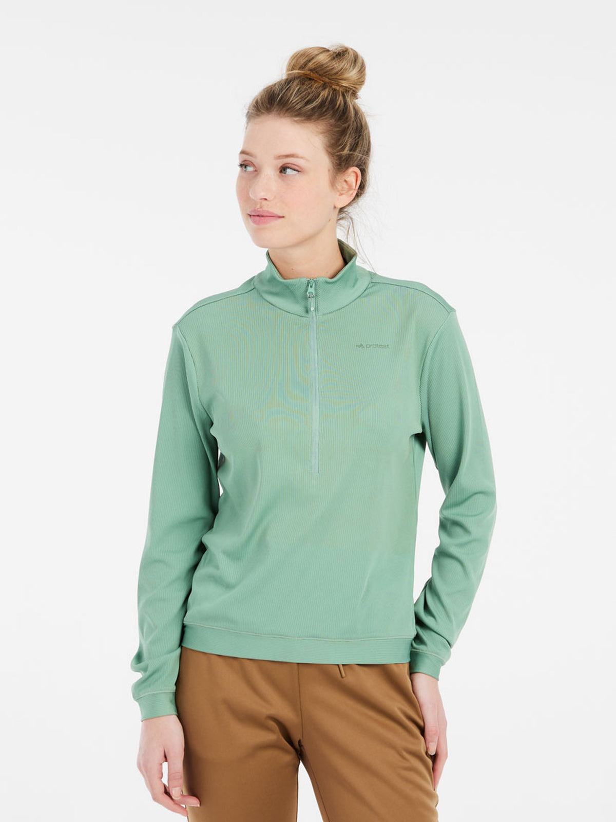 PROTEST PRTCUPID 1/4 zip active t | Green Baygreen