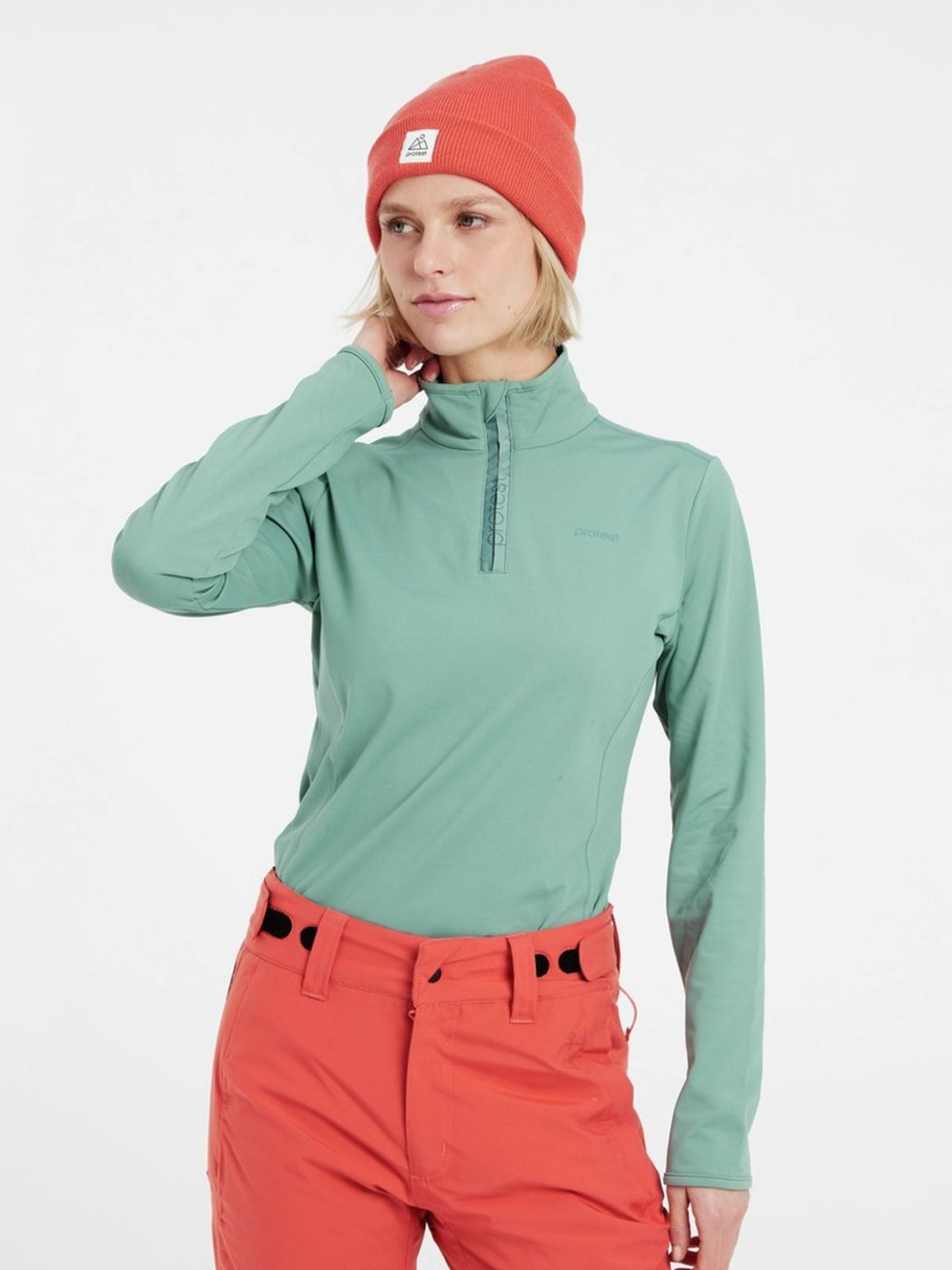 PROTEST FABRIZ 1/4 zip top | Crocodile Green