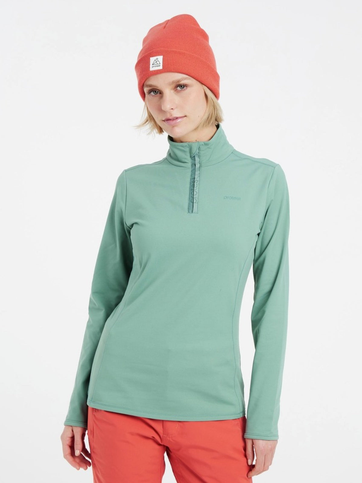PROTEST FABRIZ 1/4 zip top | Crocodile Green