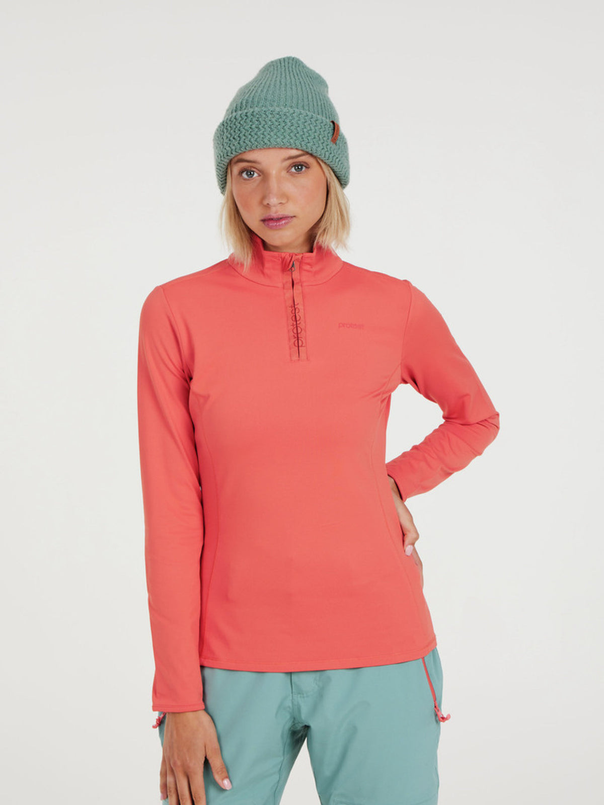 PROTEST FABRIZ 1/4 zip top | Tosca Red