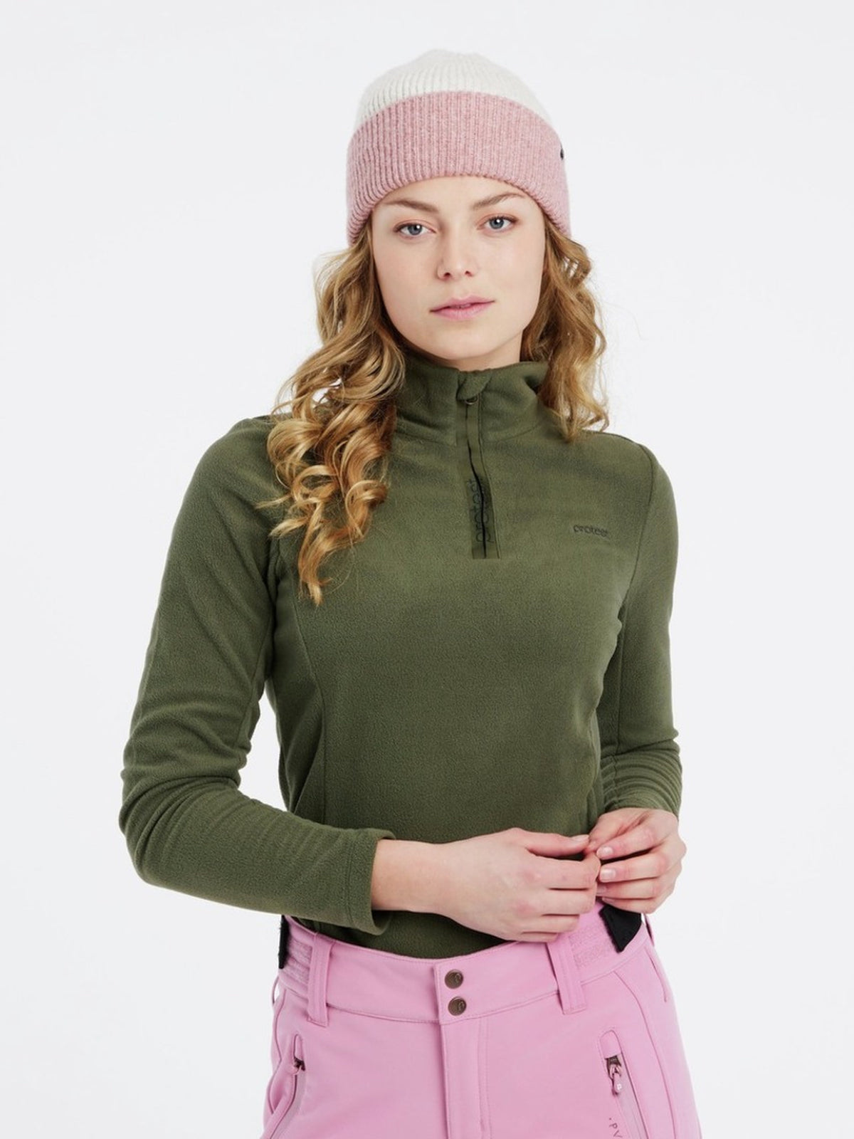 PROTEST MUTEZ 1/4 zip top | Botanic Green
