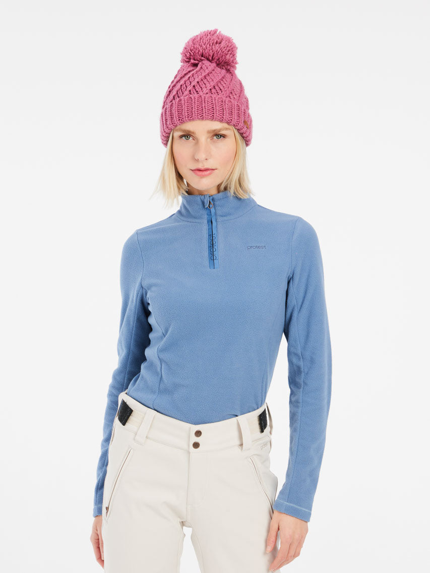 Protest Mutez Felpa Con Cerniera 1/4, Taglia L, Vestibilità Slim, Per Donna, Colore Nero