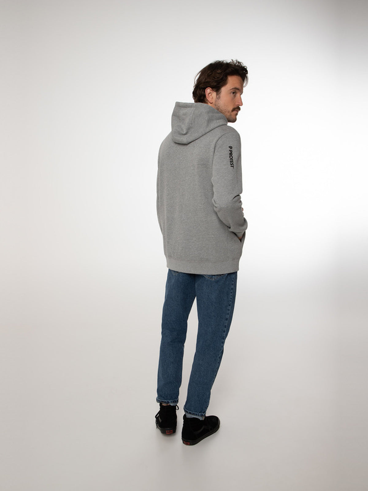 PROTEST CLASSIC LOGO HOODY men | Dark Grey Melee