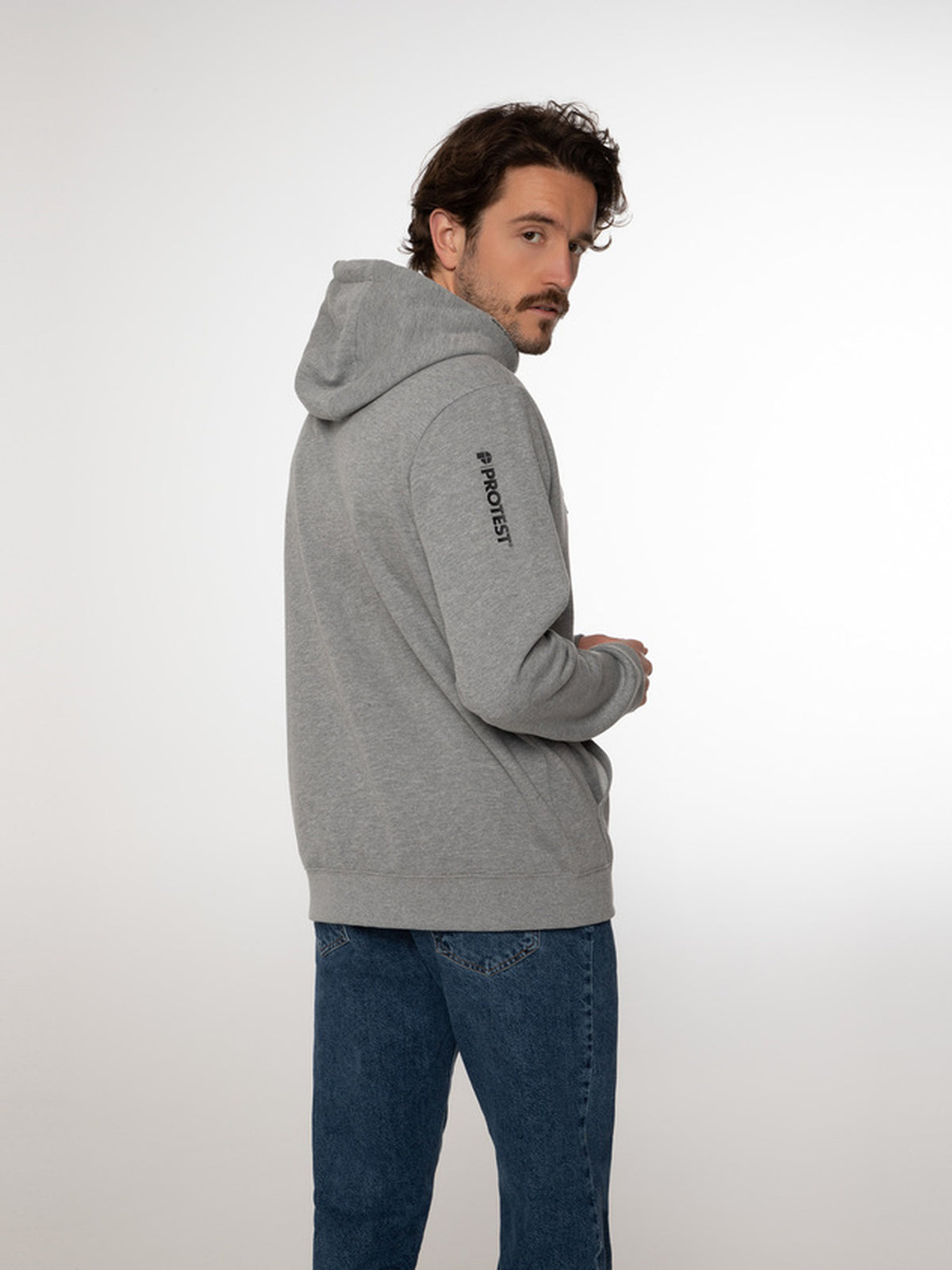 PROTEST CLASSIC LOGO HOODY men | Dark Grey Melee