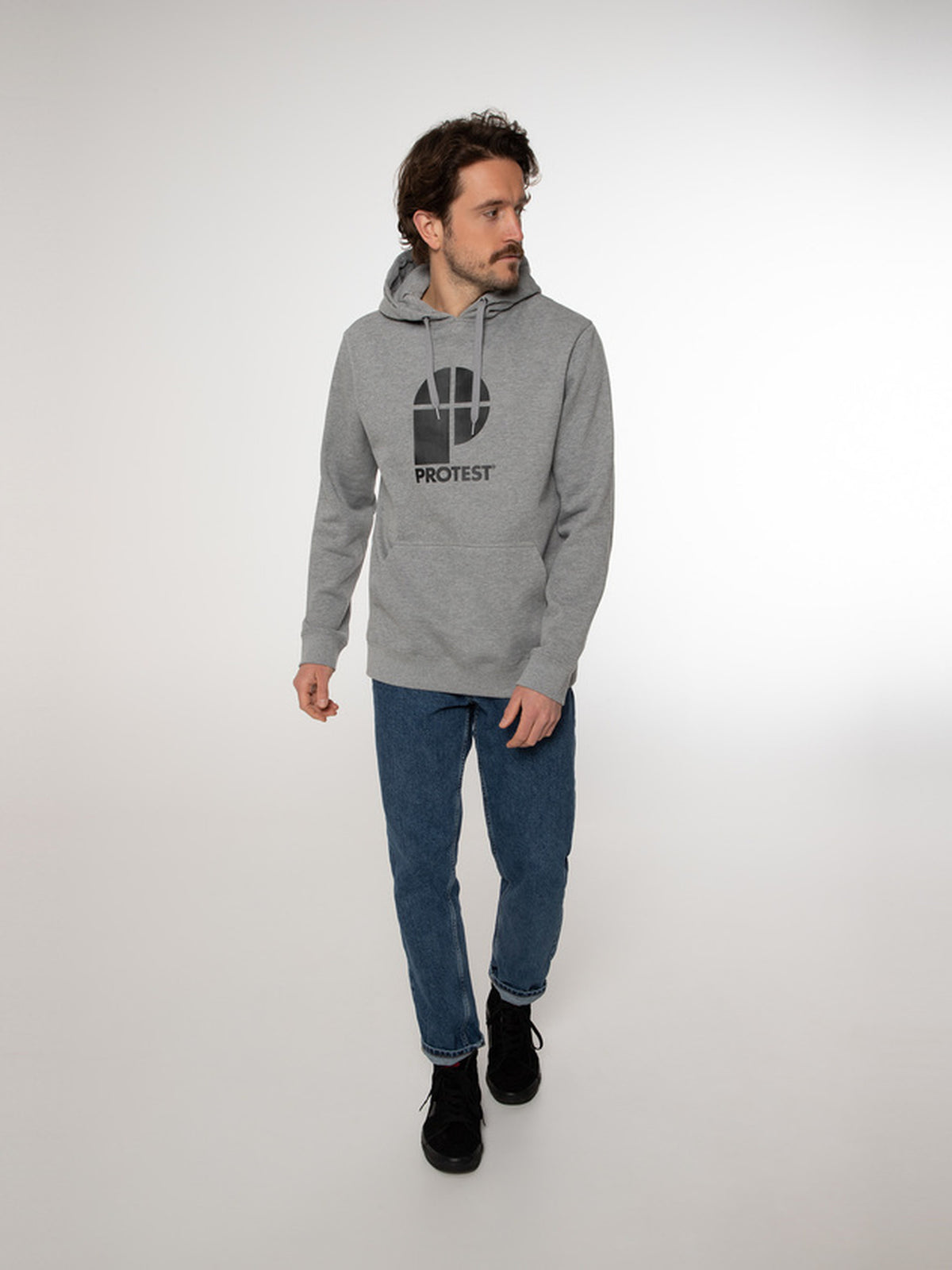 PROTEST CLASSIC LOGO HOODY men | Dark Grey Melee
