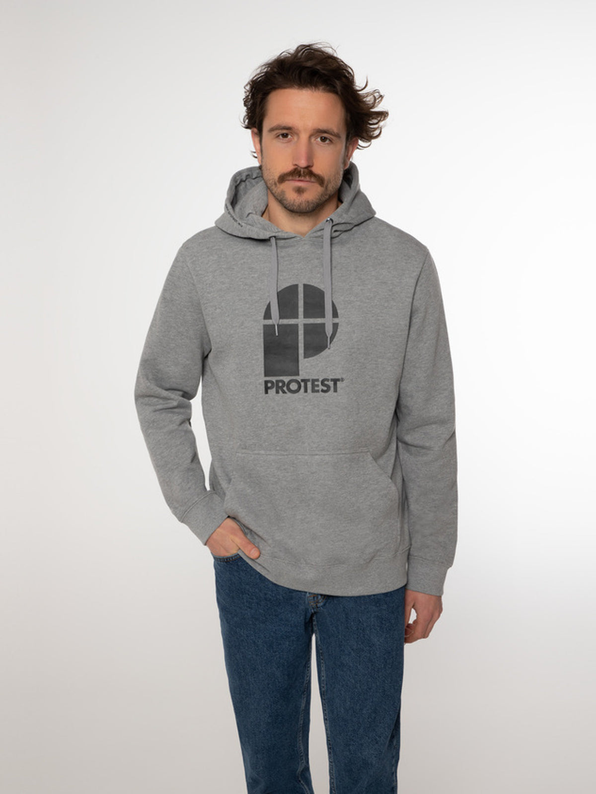 PROTEST CLASSIC LOGO HOODY men | Dark Grey Melee