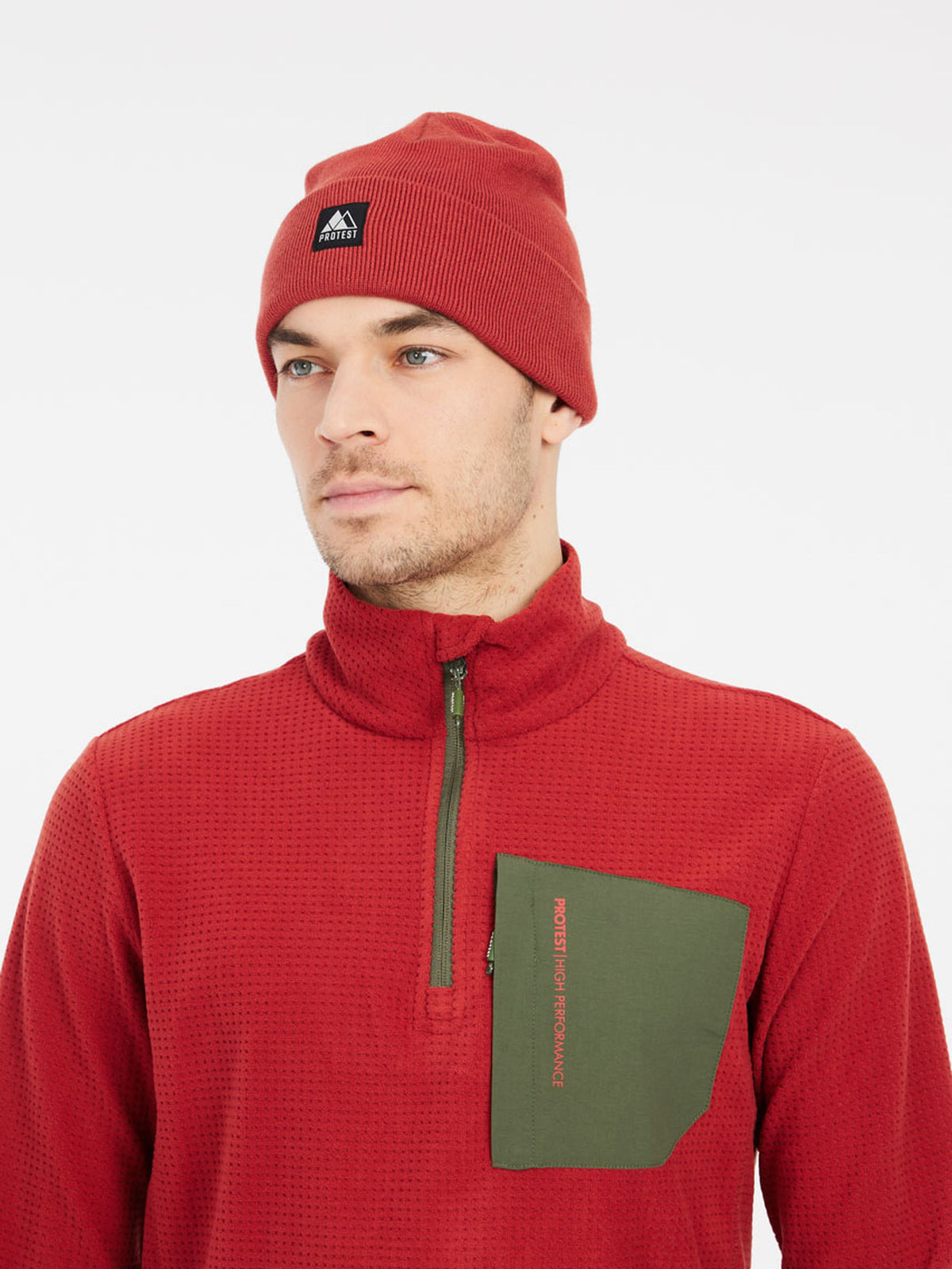 PROTEST PRTCARE 1/4 zip active to | Barn Red