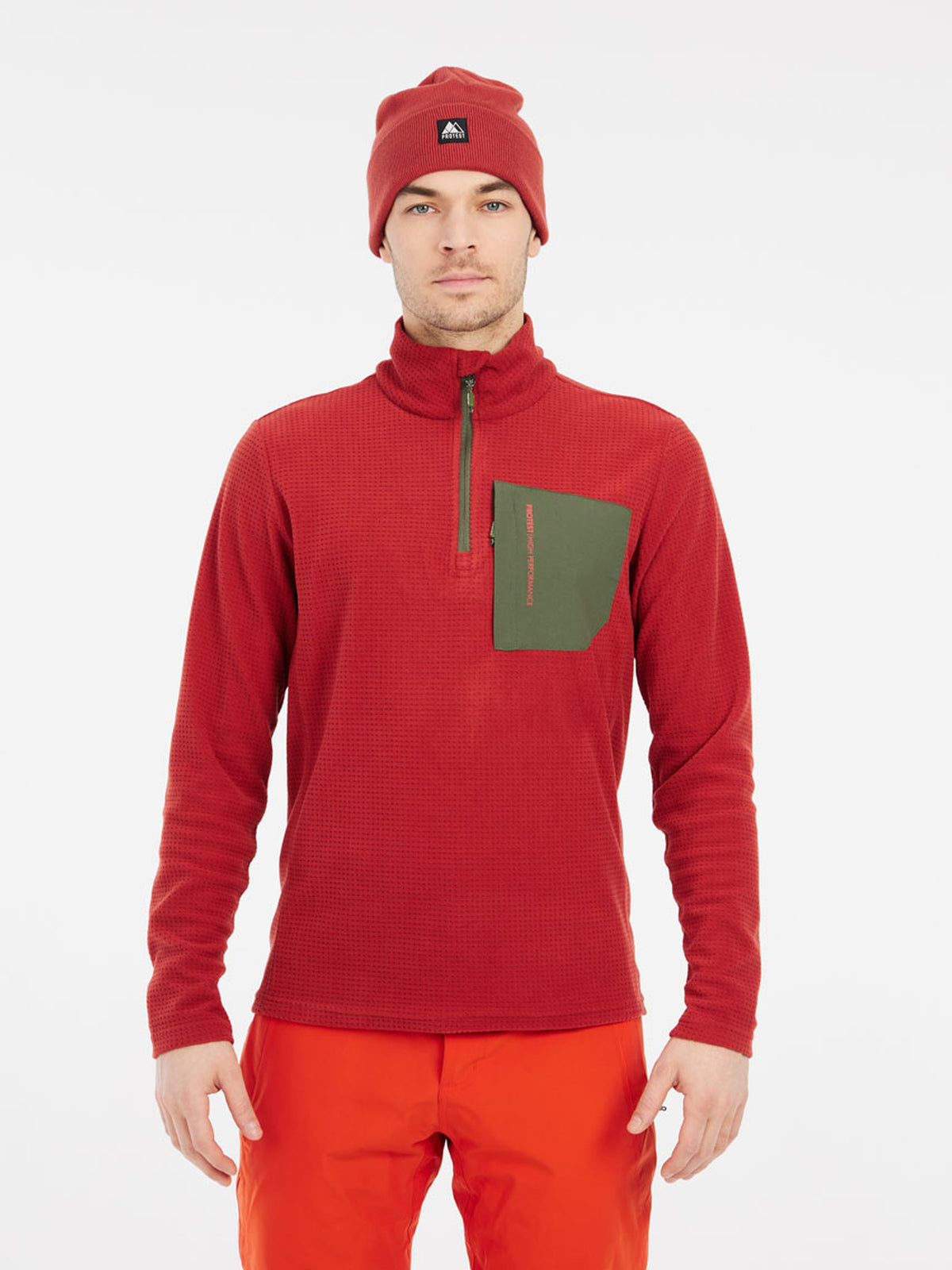 PROTEST PRTCARE 1/4 zip active to | Barn Red