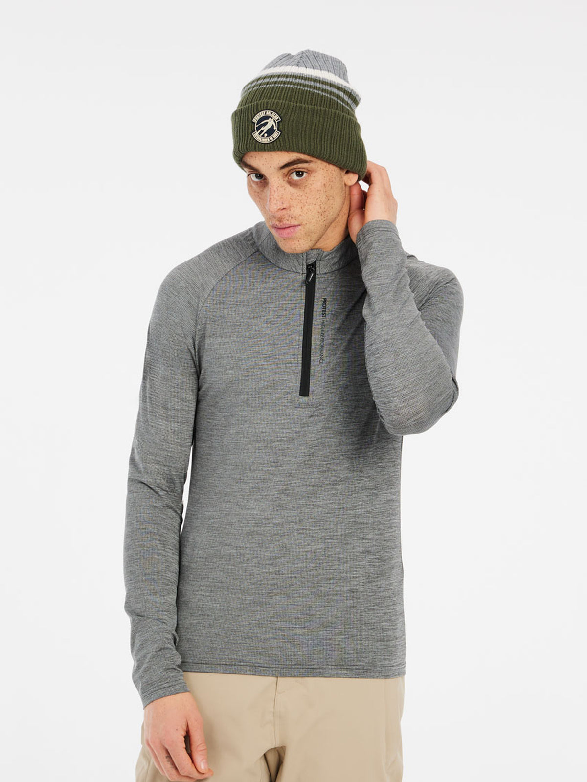 PROTEST PRTHENRY 1/4 zip active t | Deep Grey