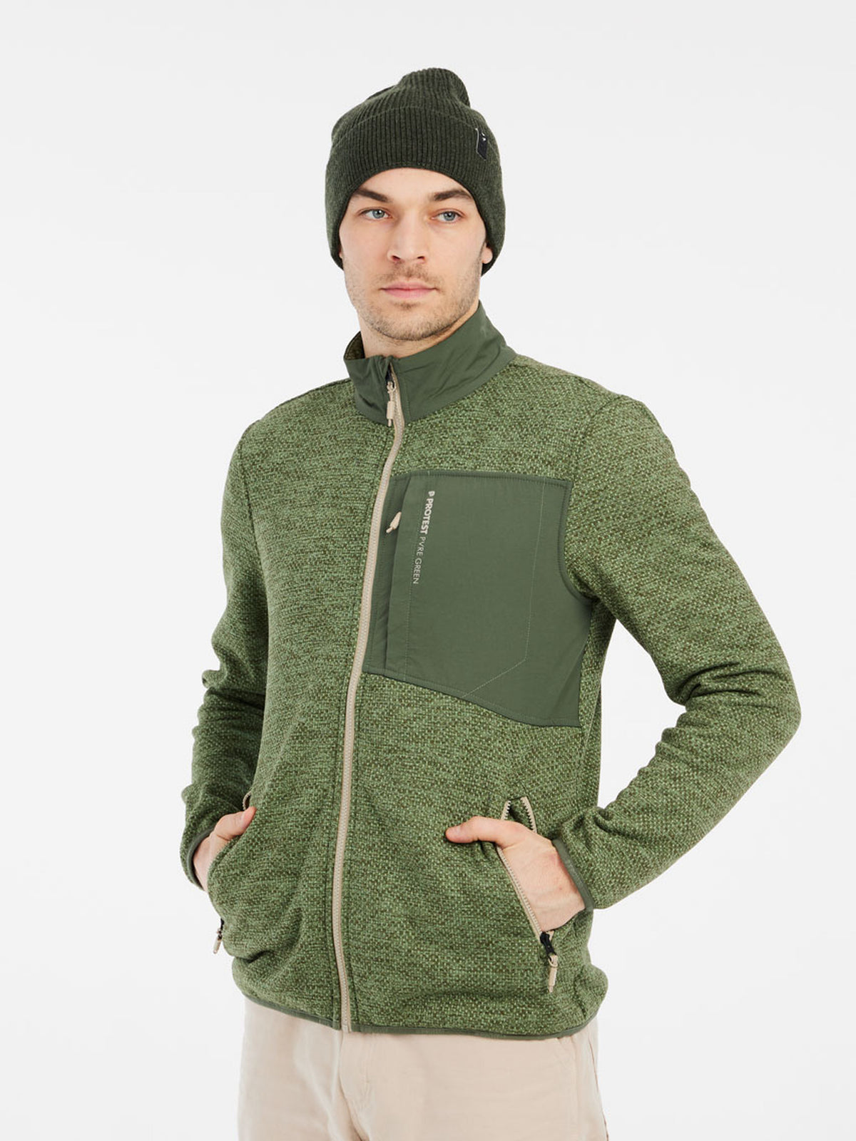 PROTEST PRTHARPER outdoor fullzip | Marl Green