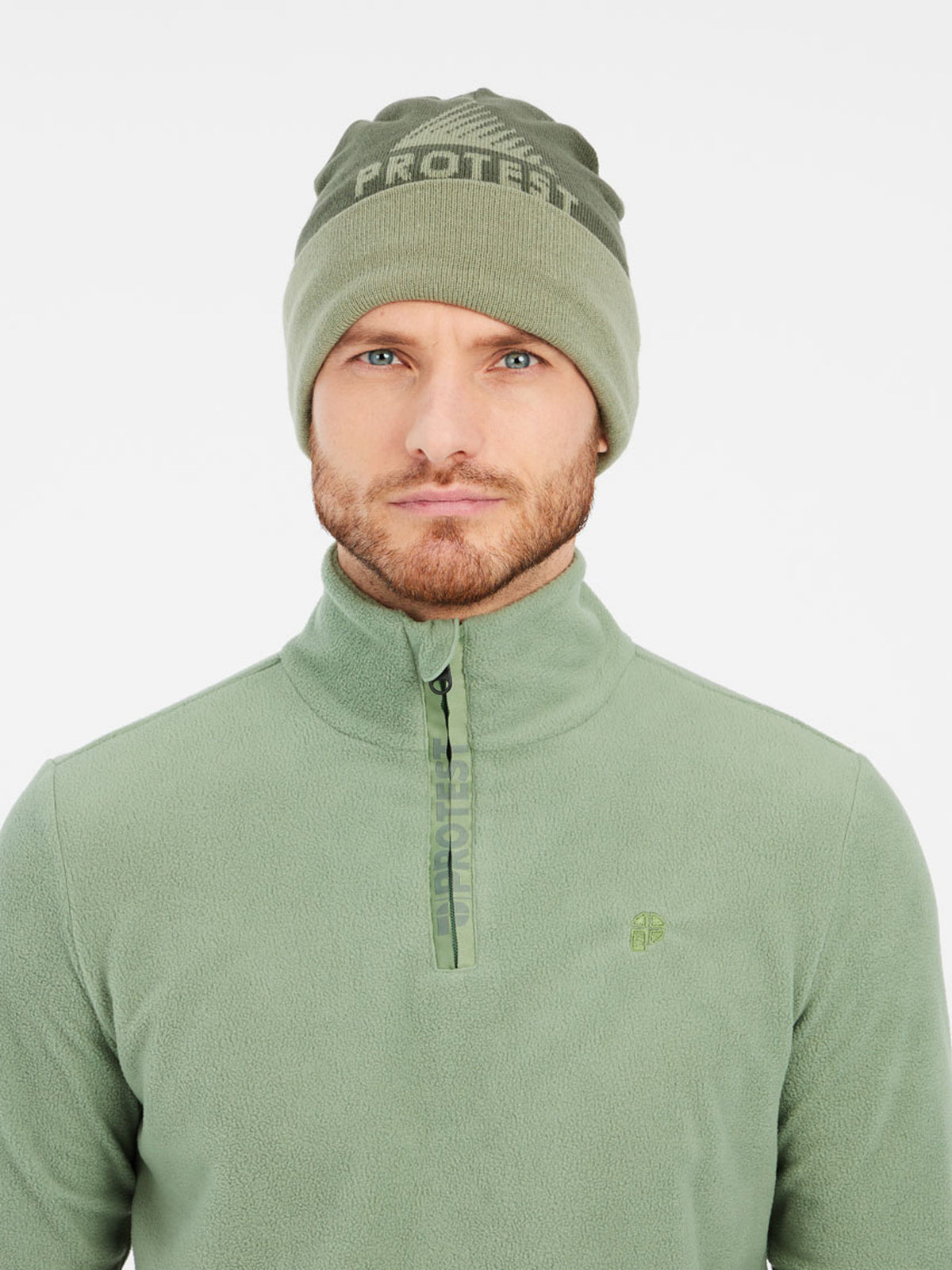PROTEST PERFECTO 1/4 zip top | Marl Green