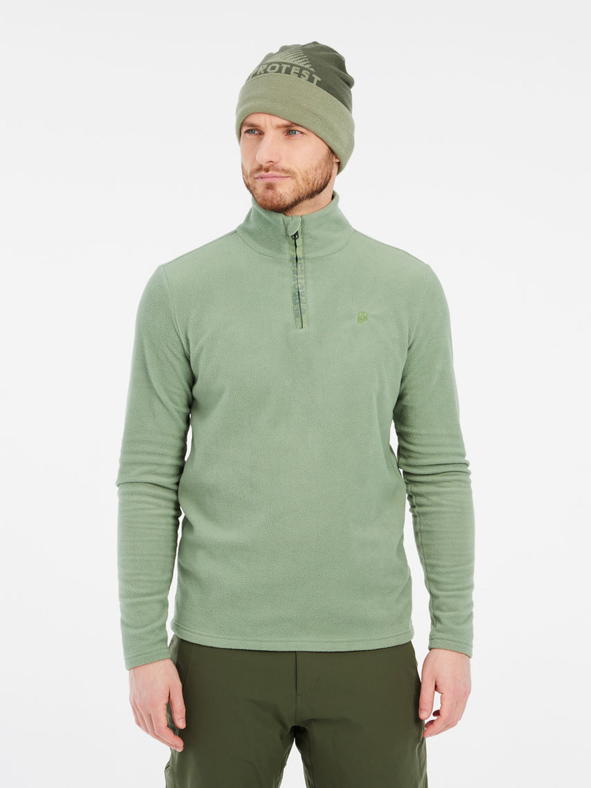 PROTEST PERFECTO 1/4 zip top | Marl Green