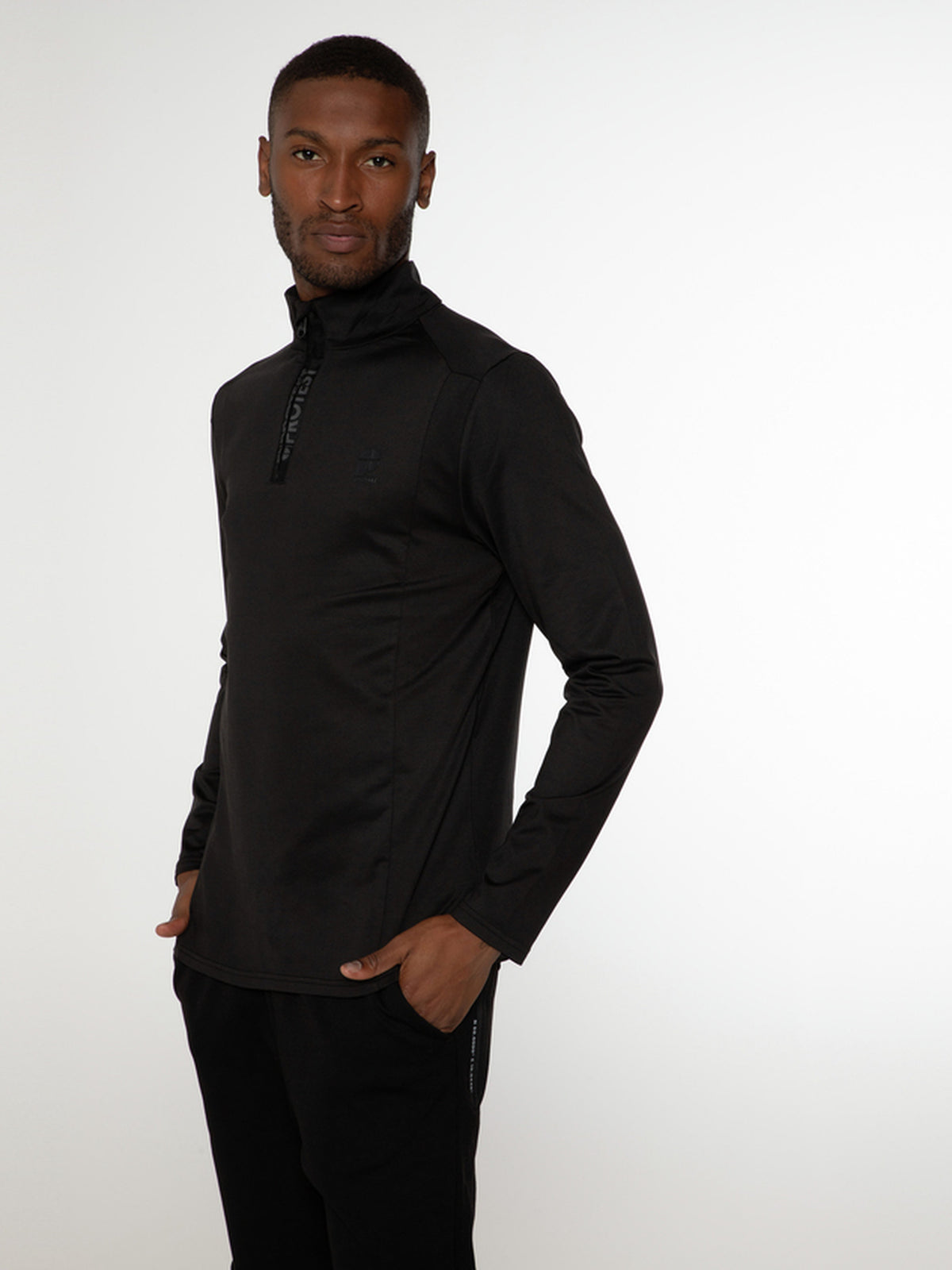 PROTEST WILL 1/4 zip top | True Black