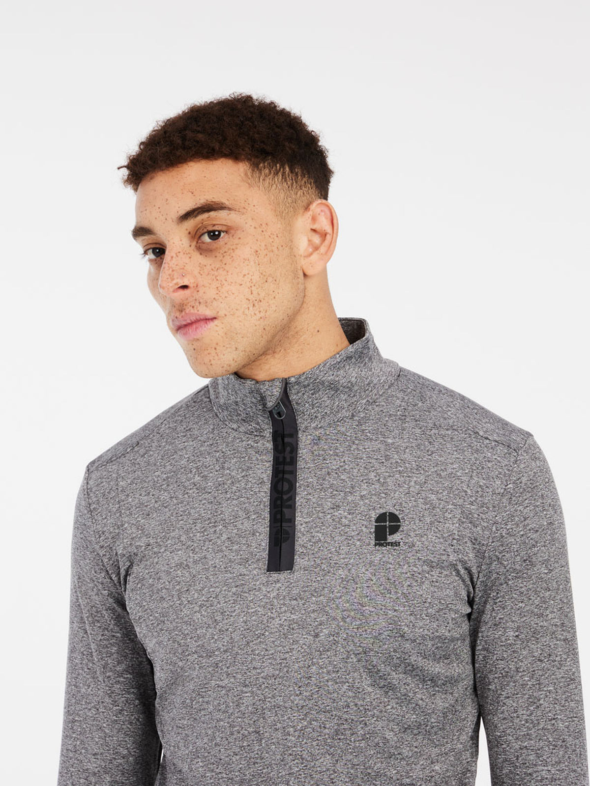 PROTEST WILL 1/4 zip top | Dark Grey Melee