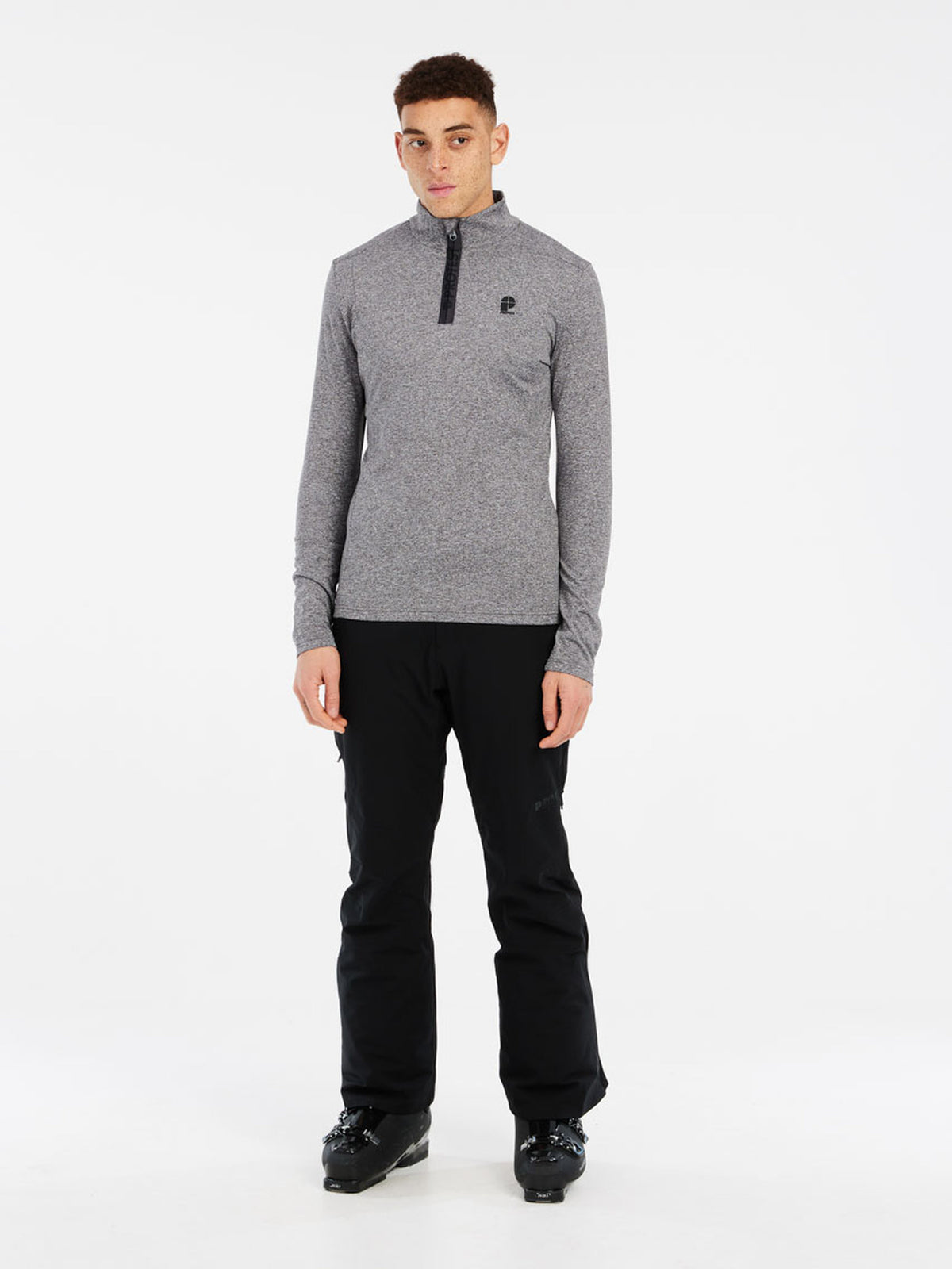 PROTEST WILL 1/4 zip top | Dark Grey Melee