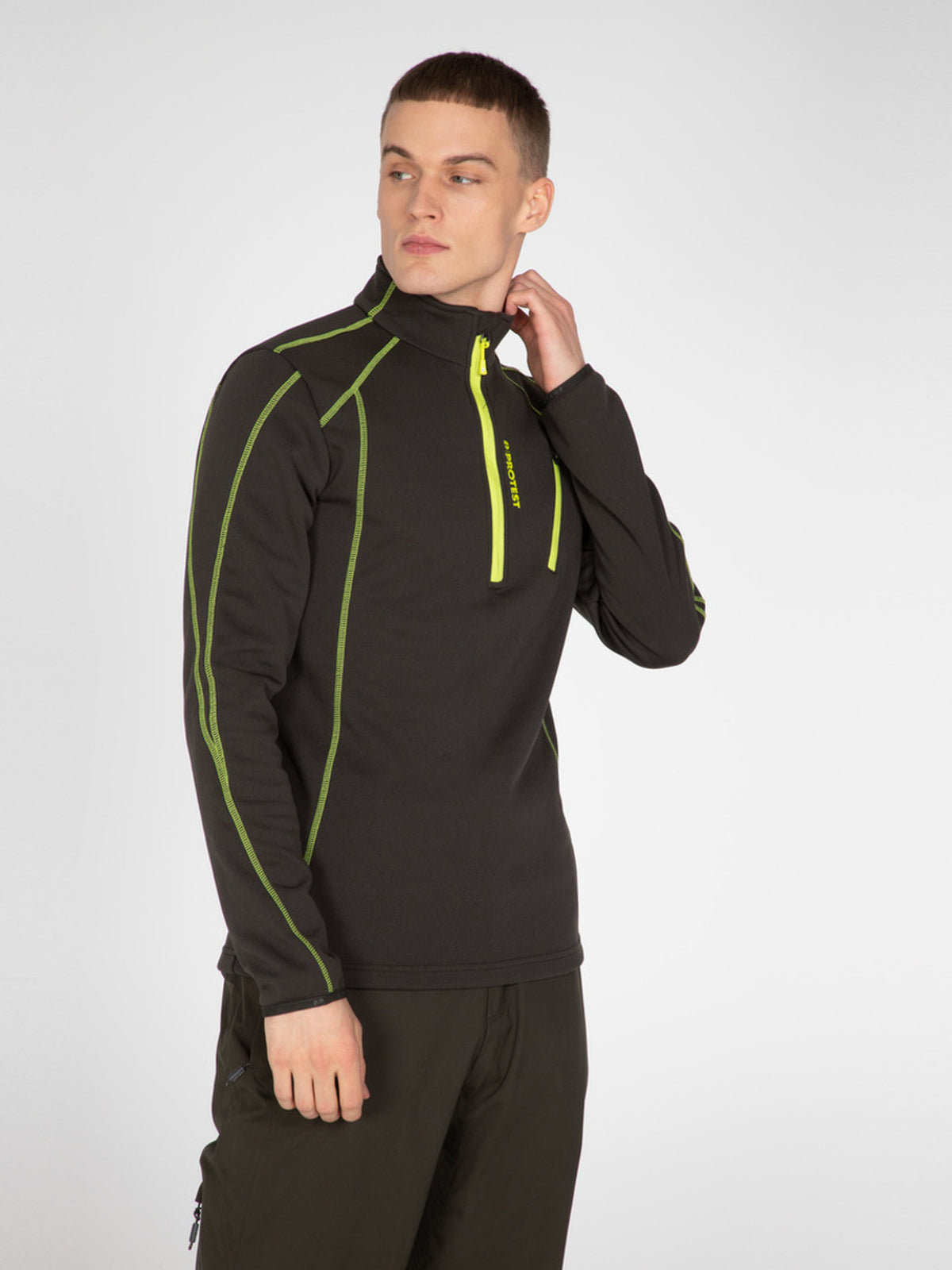 PROTEST HUMANS 1/4 zip top | Lime Rocks