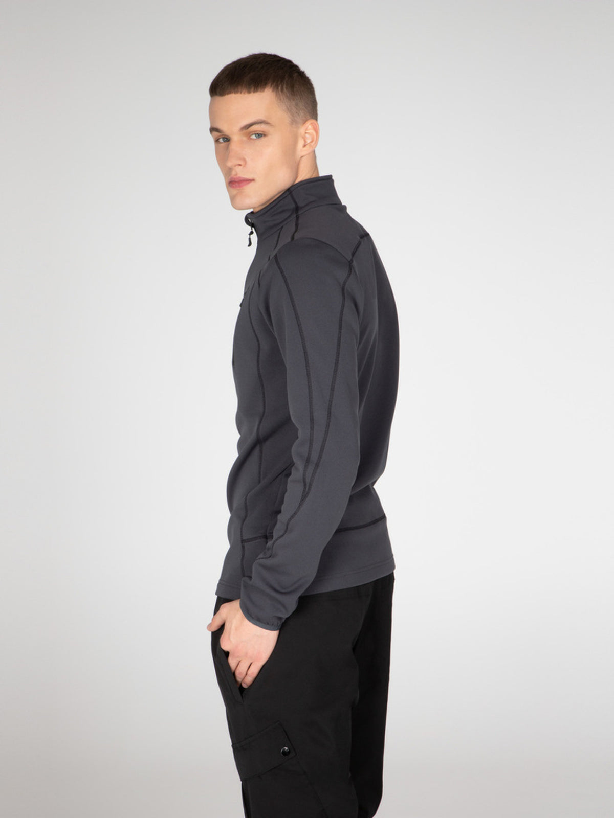 PROTEST HUMANS 1/4 zip top | Asphalt
