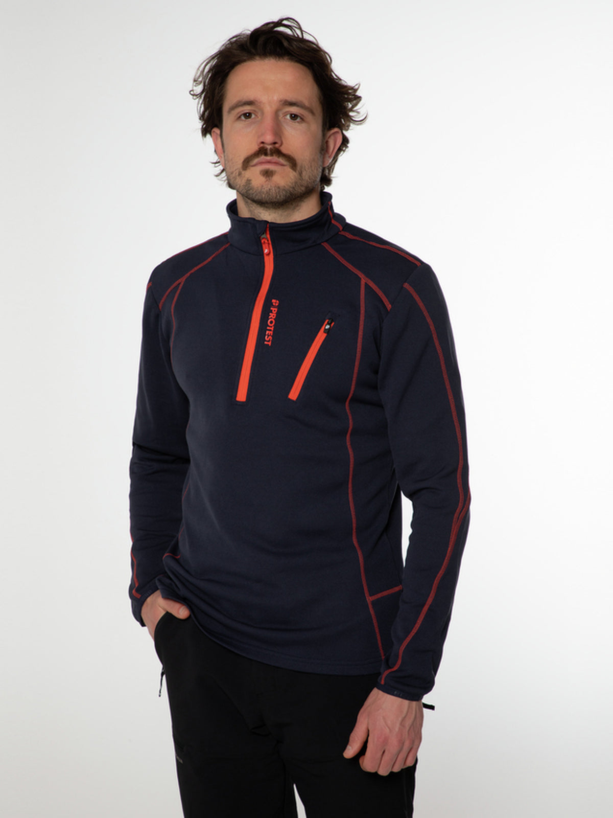 PROTEST HUMANS 1/4 zip top | Space Blue