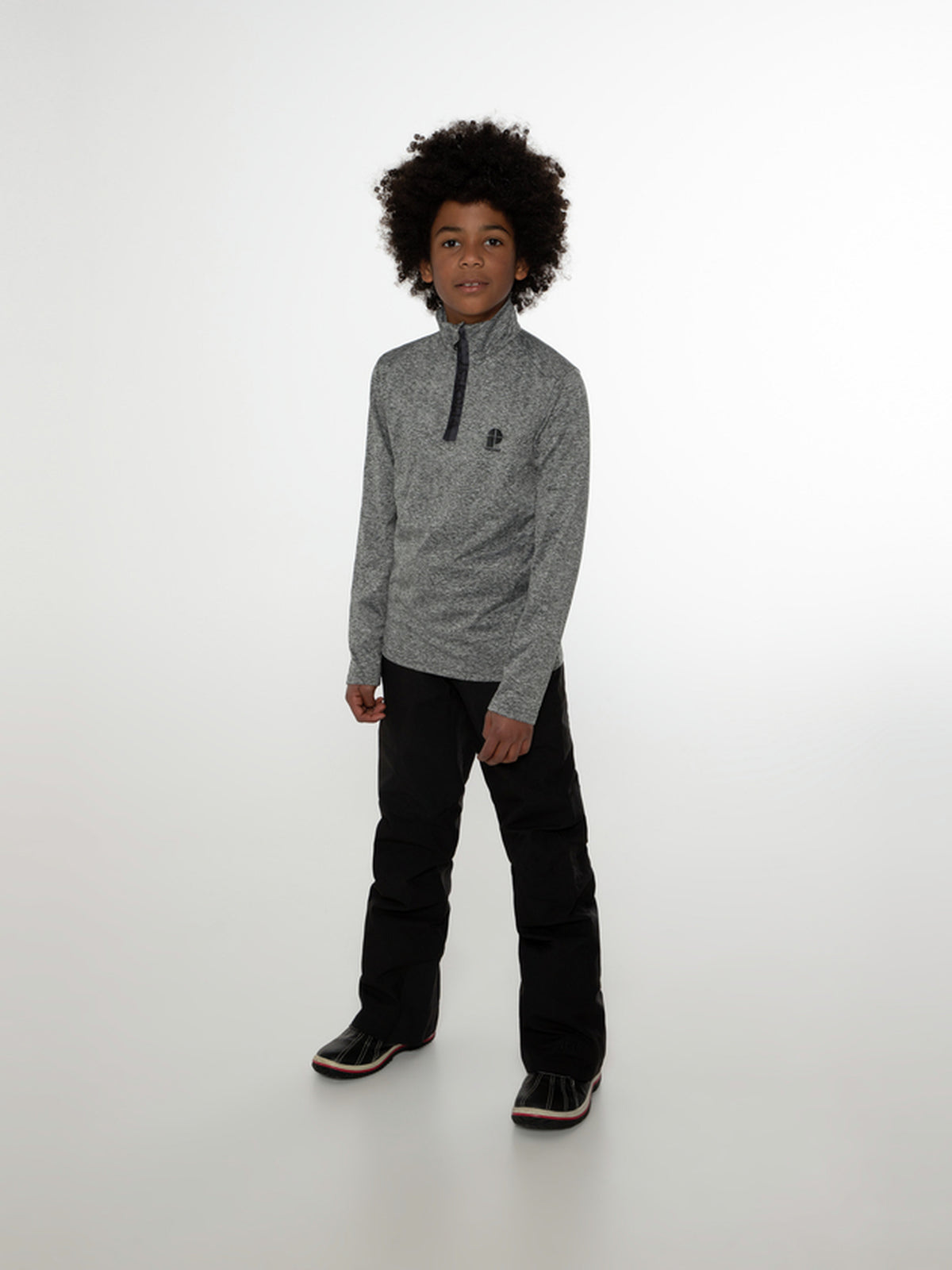 PROTEST WILLOWY JR 1/4 zip top | Dark Grey Melee