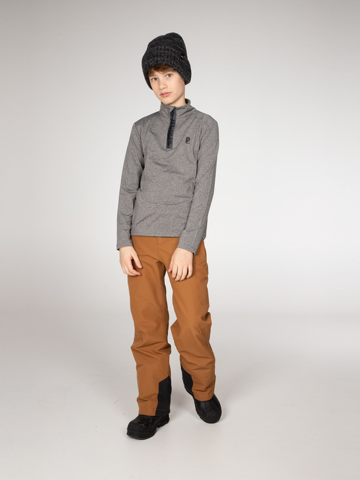 PROTEST WILLOWY JR 1/4 zip top | Dark Grey Melee