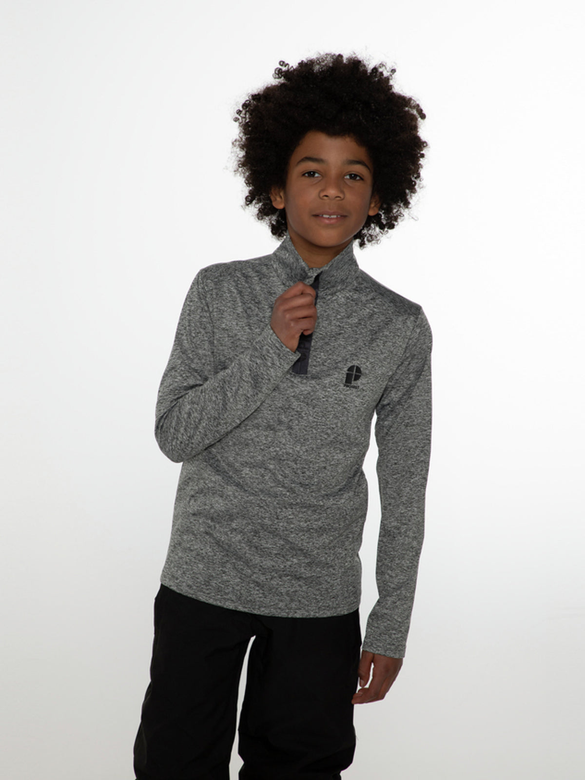 PROTEST WILLOWY JR 1/4 zip top | Dark Grey Melee