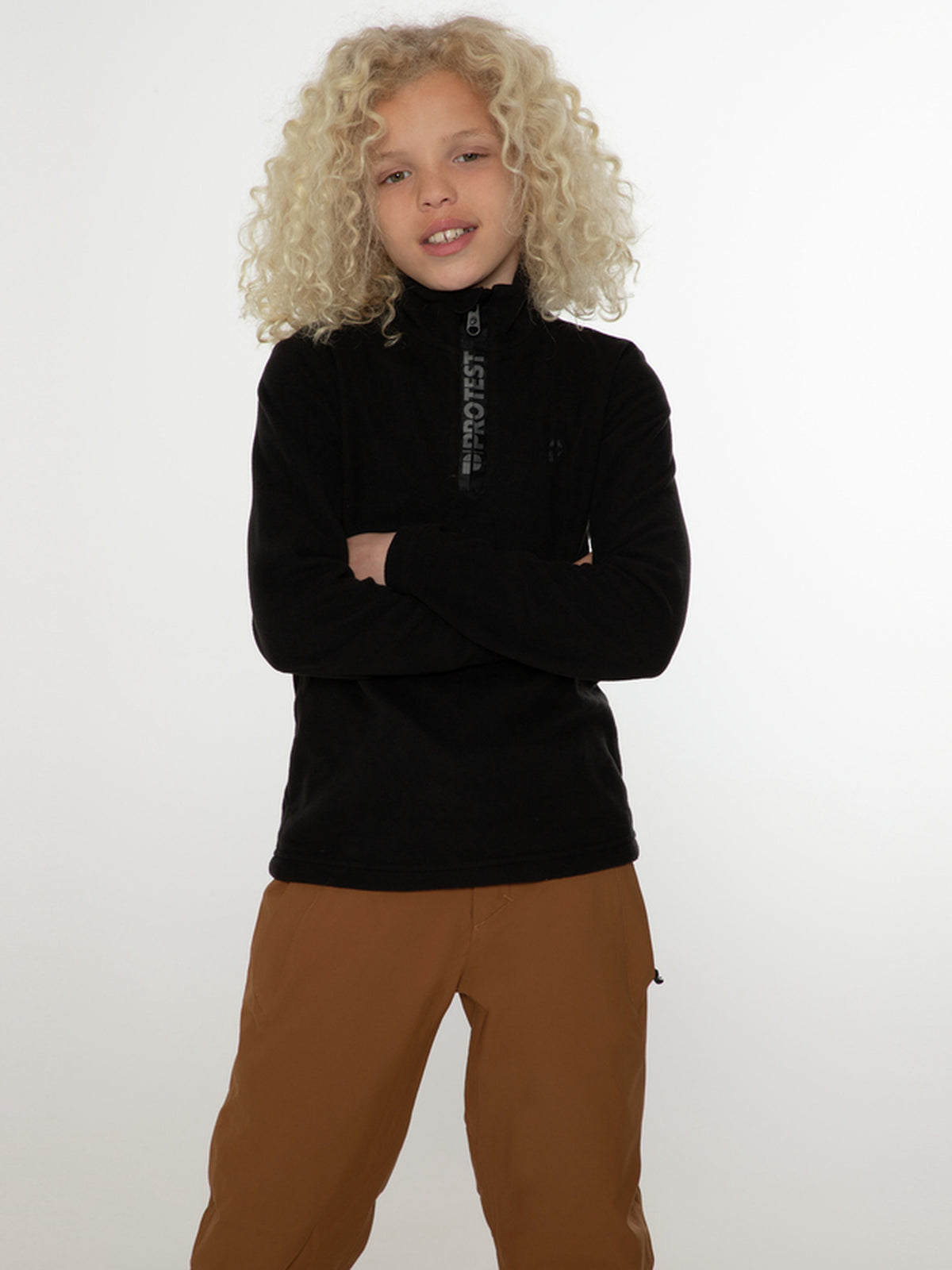 PROTEST PERFECTY JR 1/4 zip top | True Black