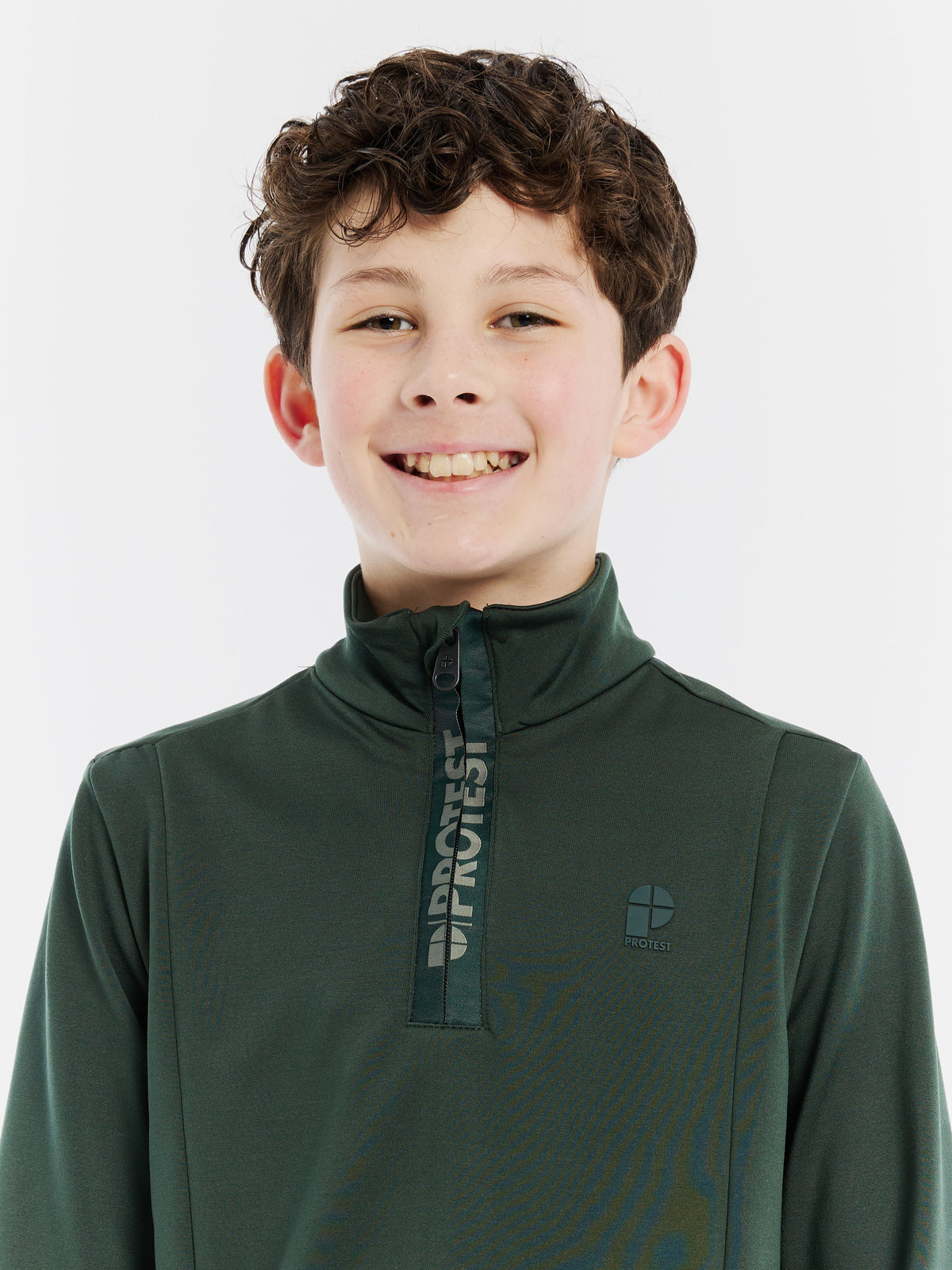 PROTEST REWILLOWY JR 1/4 Zip Active Top | Kale green