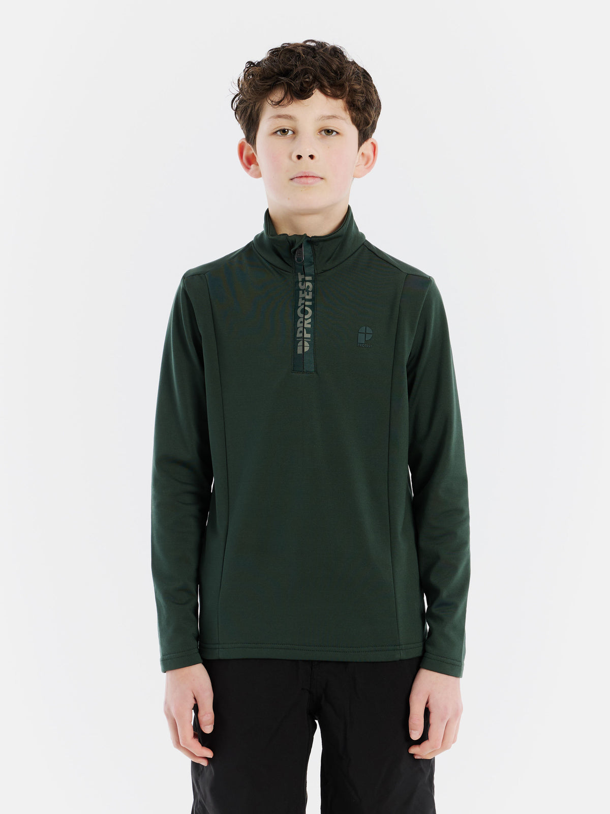 PROTEST REWILLOWY JR 1/4 Zip Active Top | Kale green