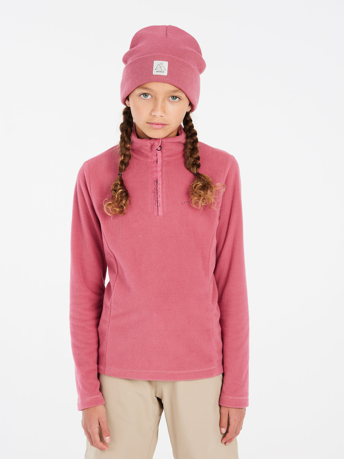 PROTEST MUTEY JR 1/4 zip top | Rose Dust